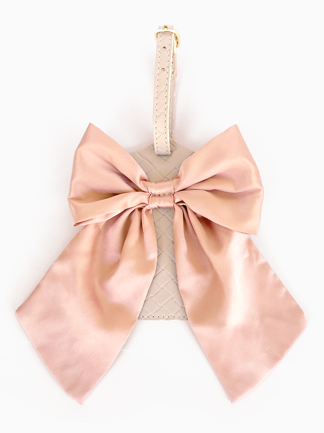 Bow Luggage Tag - Blush