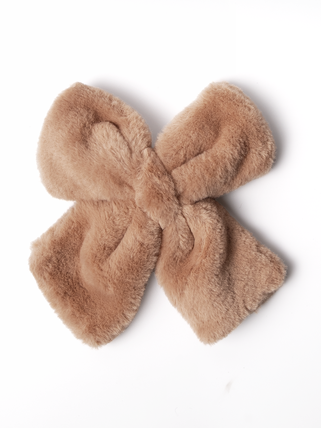 Faux Fur Bow- Blush