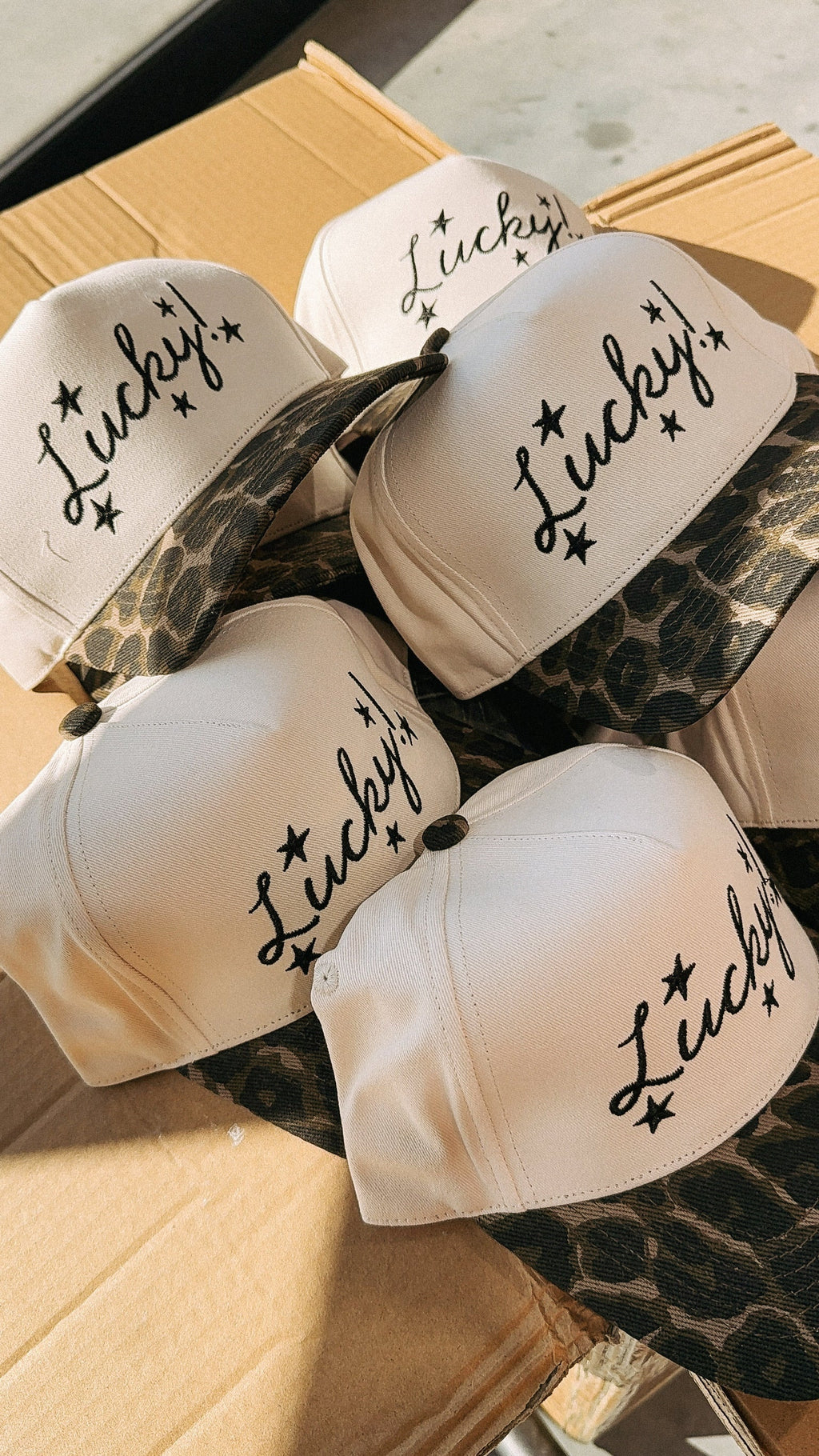 Lucky Stars Trucker Hat - Cream / Leopard