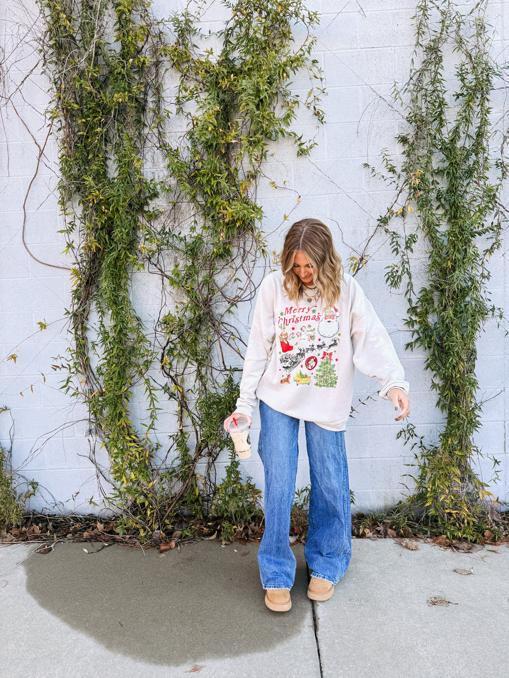 Vintage Christmas Icons Sweatshirt -ash