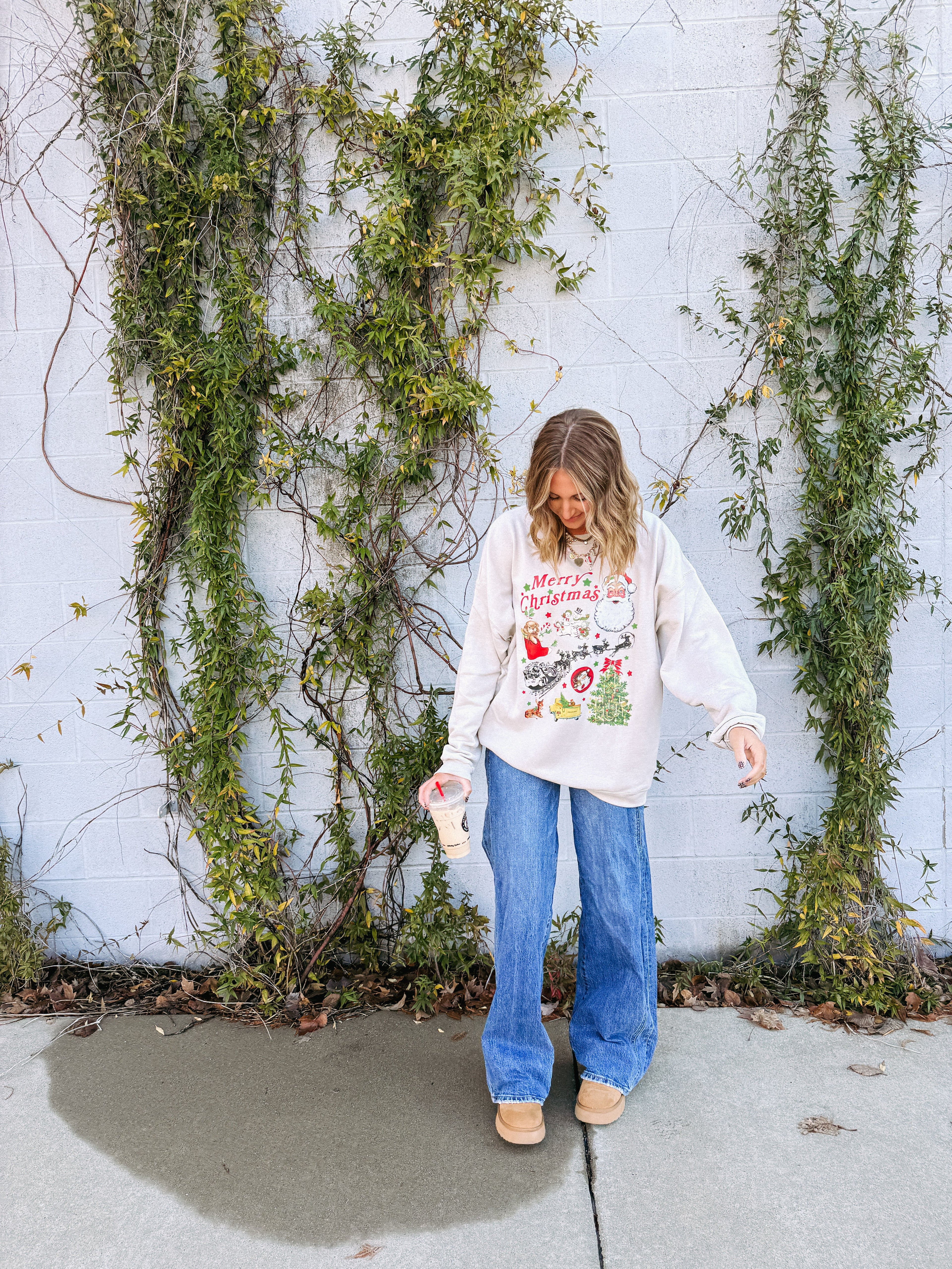 Vintage Christmas Icons Sweatshirt -ash