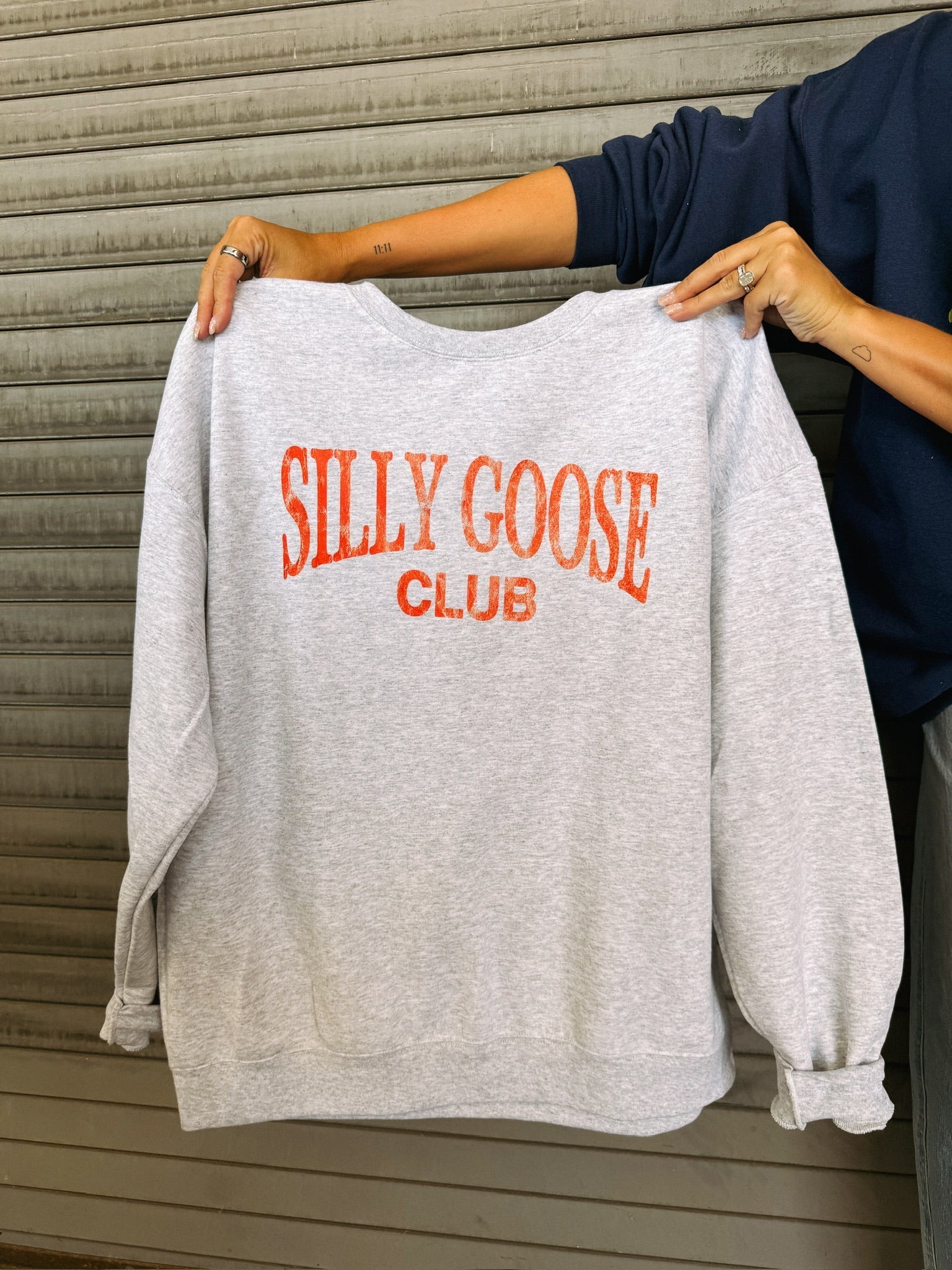 Silly Goose Club Sweatshirt - Ash / Red