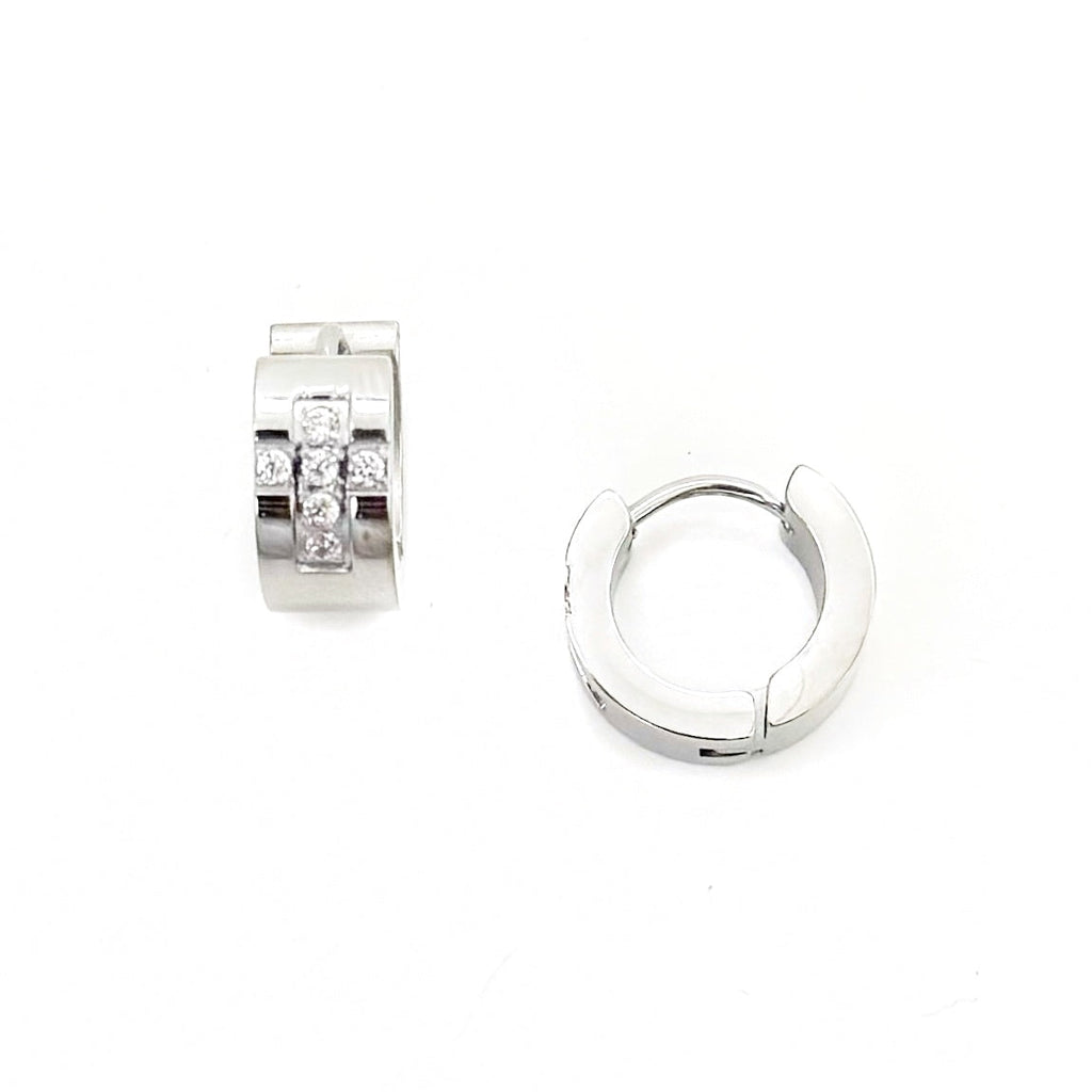 Ezri Crystal Cross Huggie Earrings || Choose Color