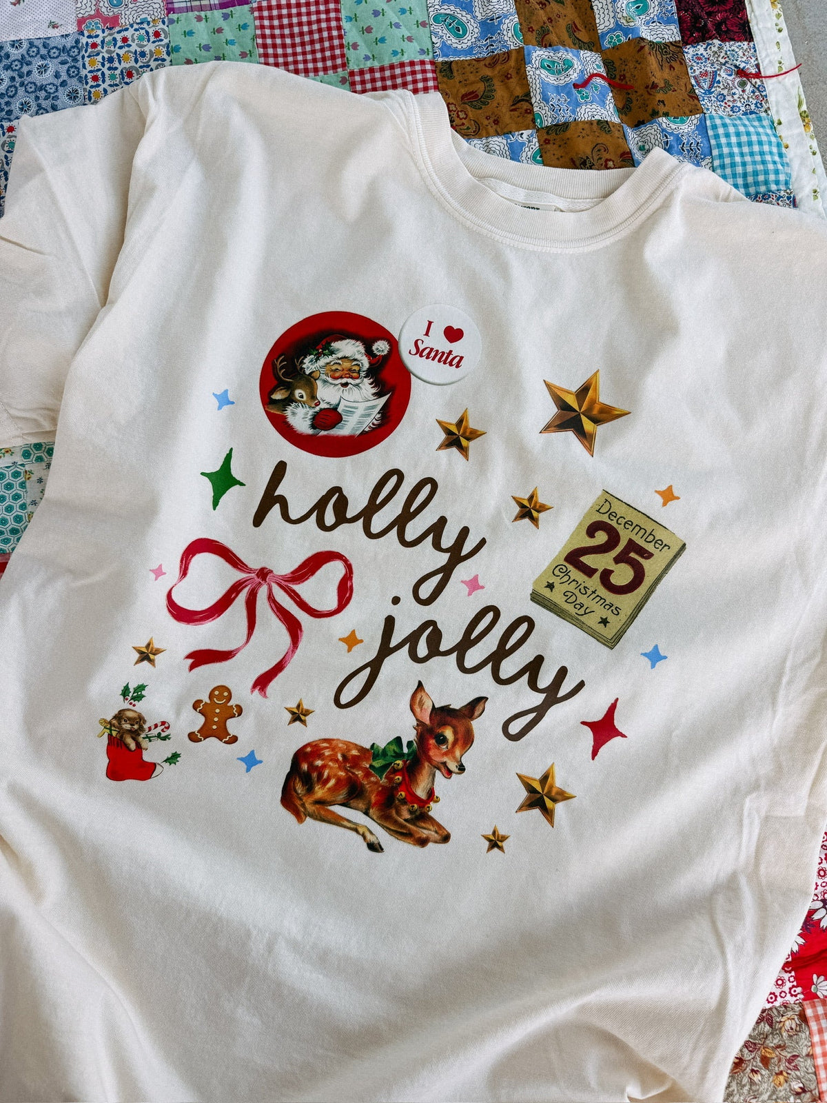 Holly Jolly Tee - Ivory