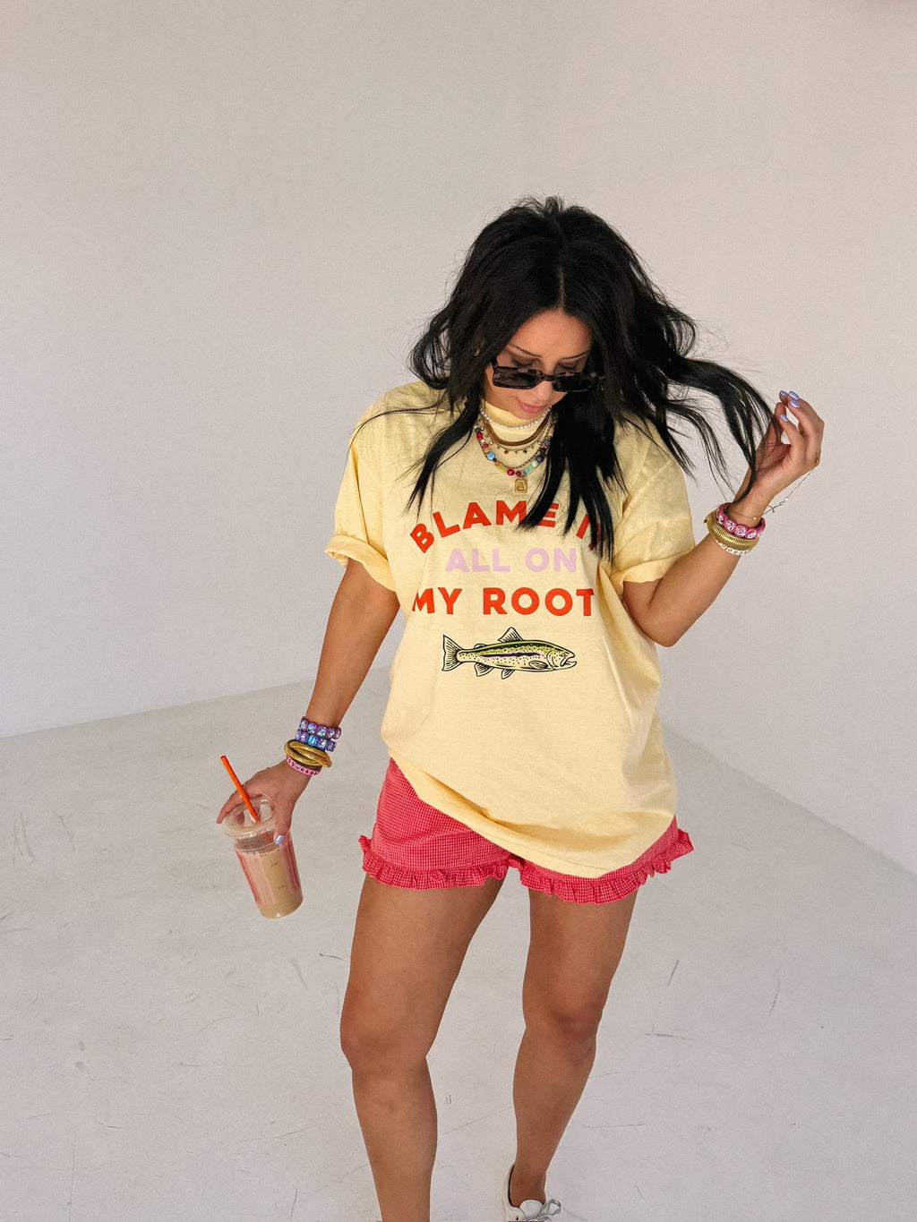 Blame it on My Roots Graphic Tee - Yellow