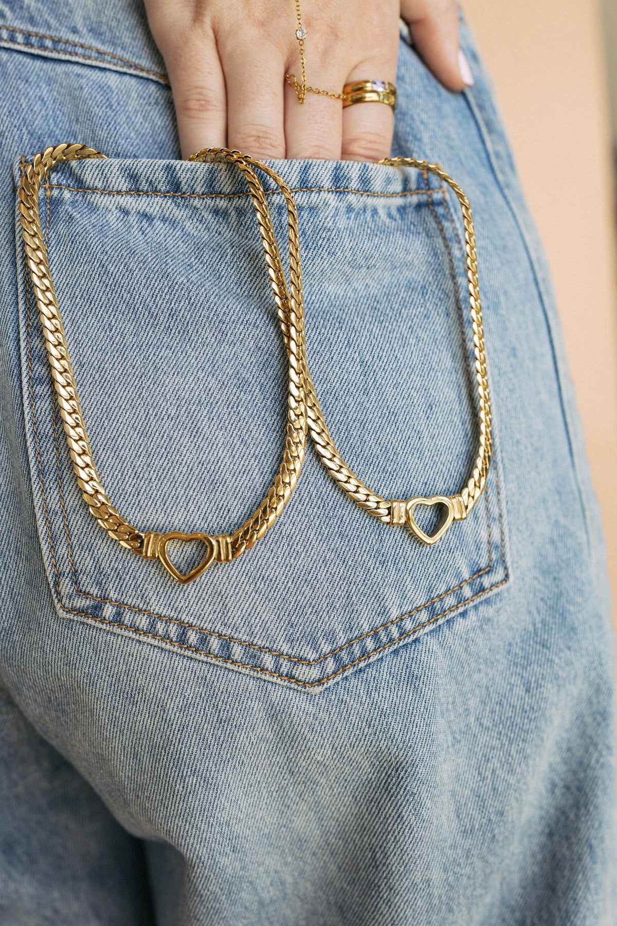Open Heart Necklace - Gold 3