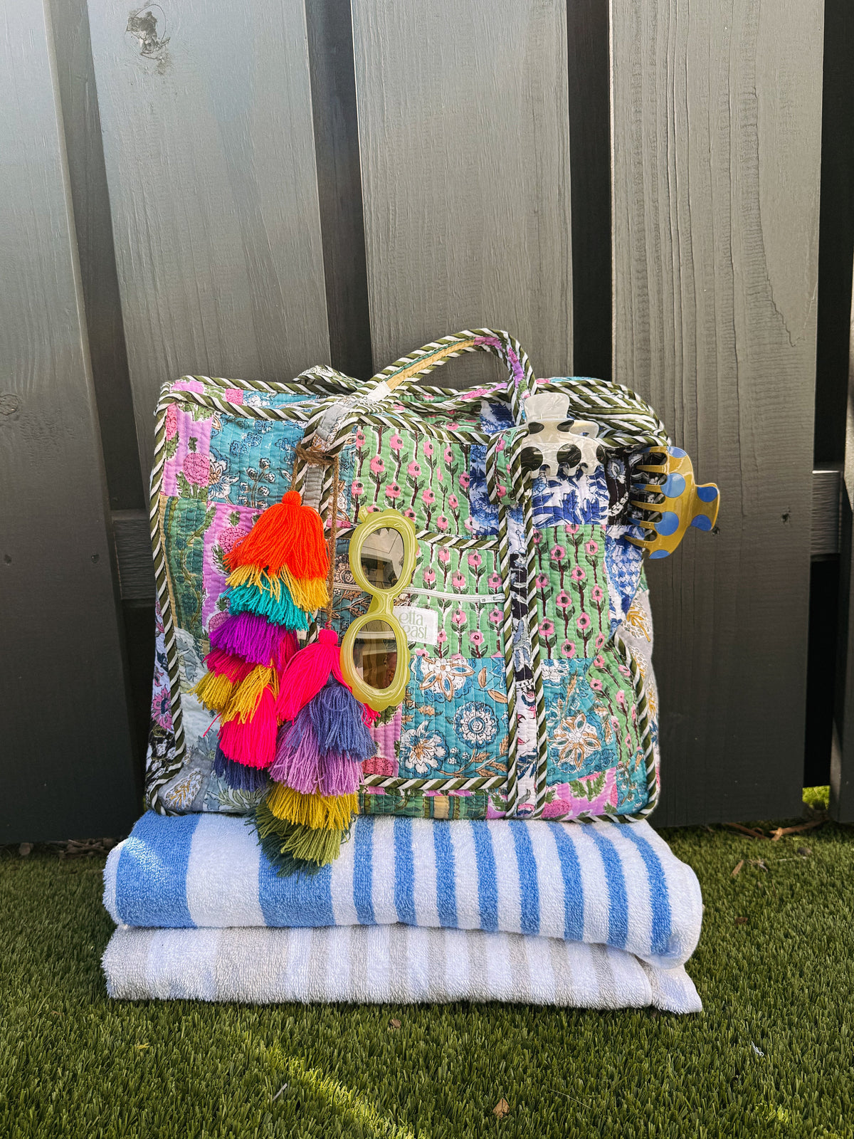Quilted Tote Bag - Huckleberry