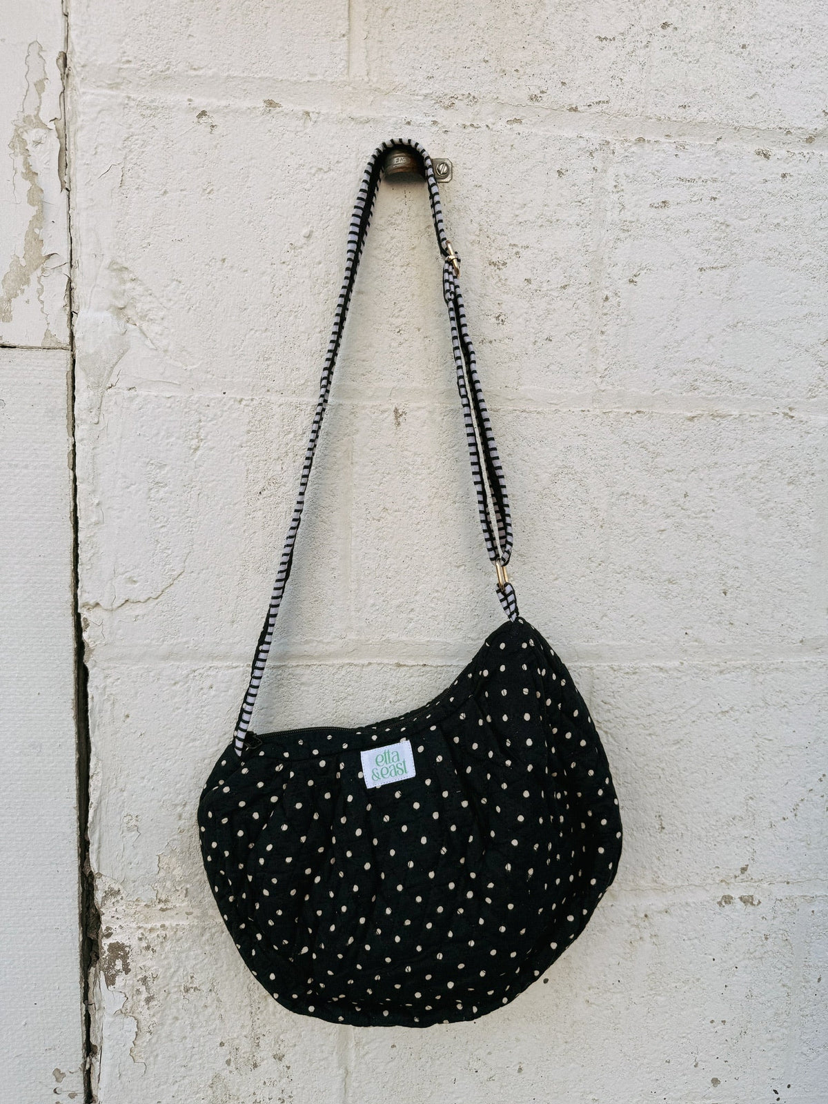 Quilted Crossbody Bag - Polka Dot