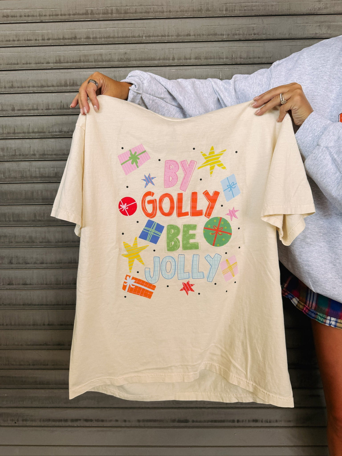 By Golly Be Jolly Tee - Ivory