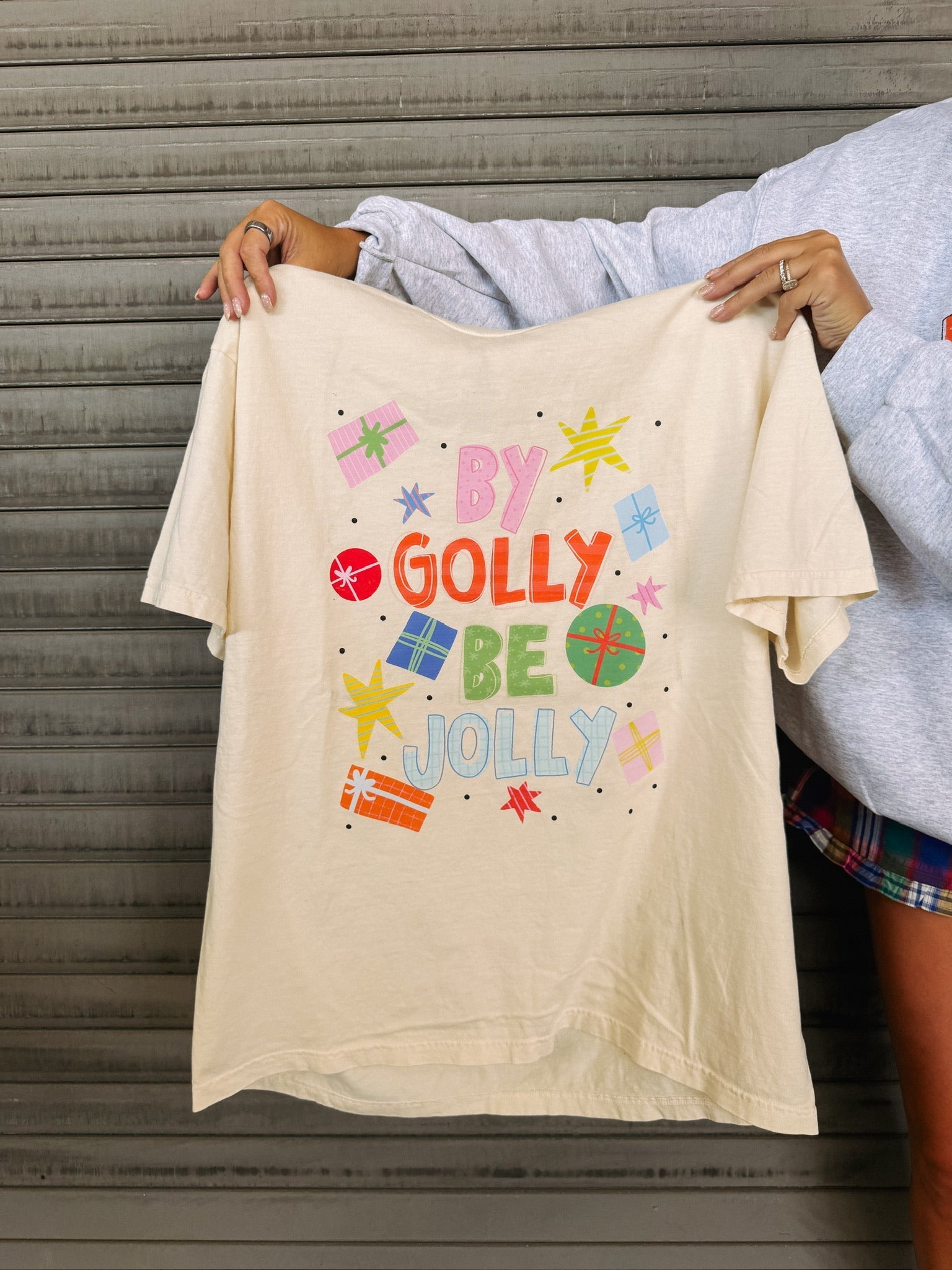 By Golly Be Jolly Tee - Ivory