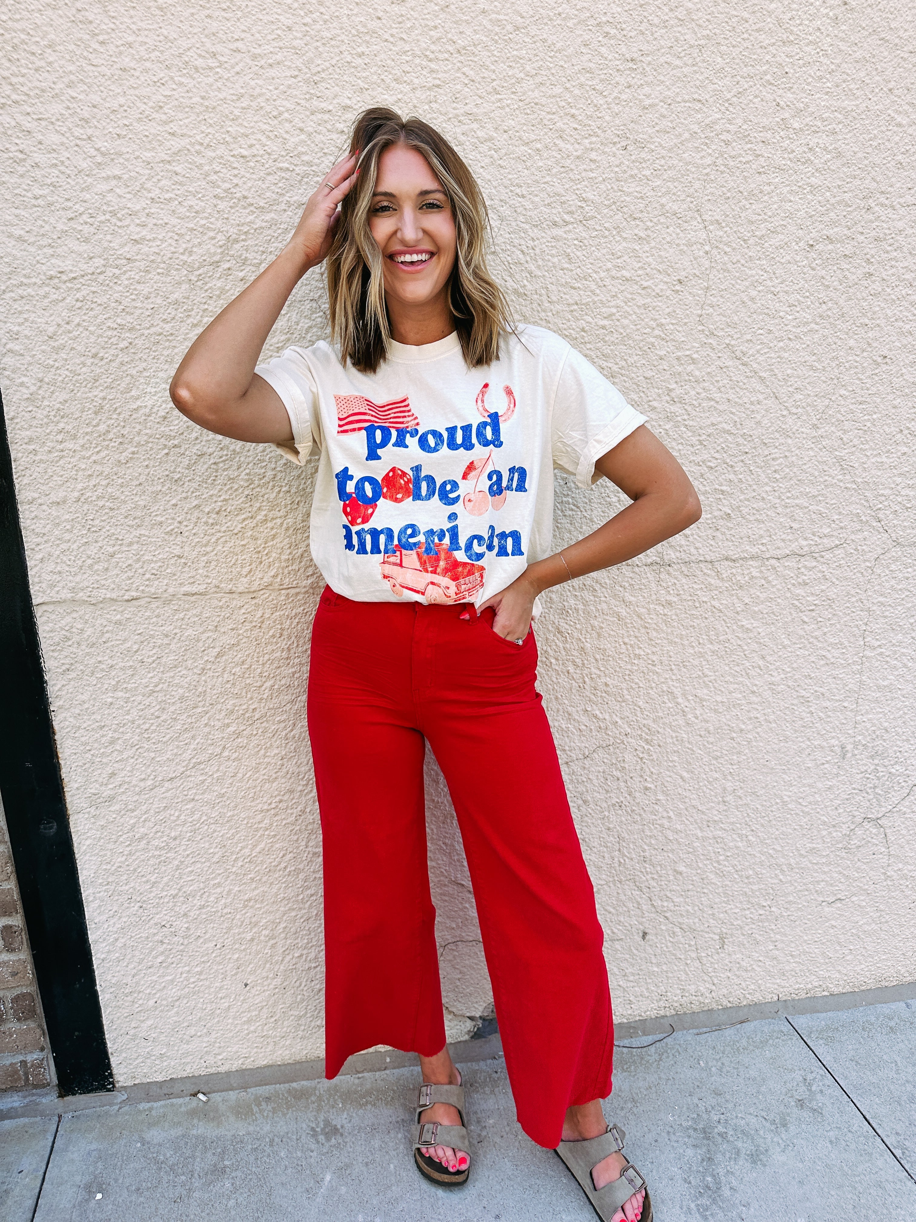 Proud to Be an American Graphic Tee - Ivory