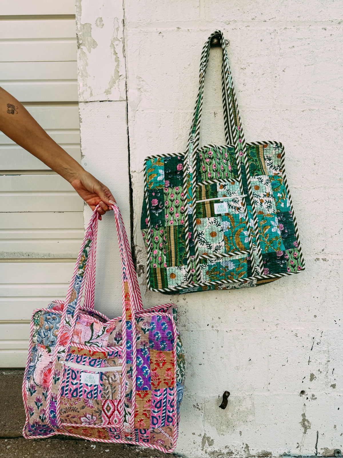 Quilted Tote Bag - Evergreen 3