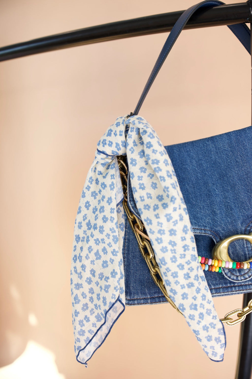 Flower Child Bandana Scarf - Blue