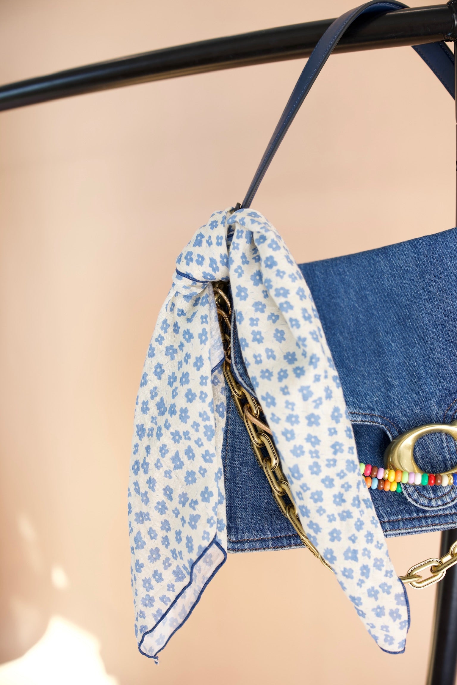 Flower Child Bandana Scarf - Blue