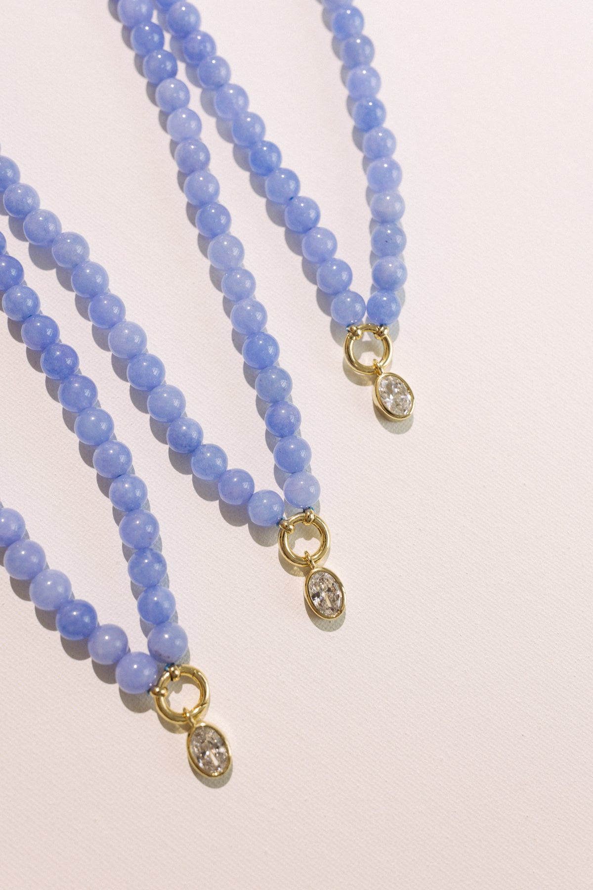 Sophie Beaded Crystal Necklace - Blue
