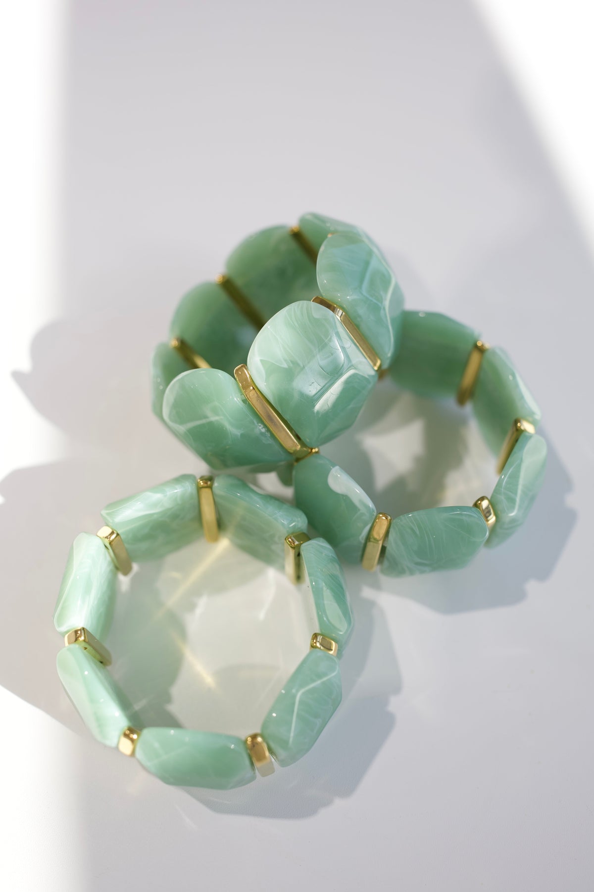 Emma Stretch Bracelet - Light Green