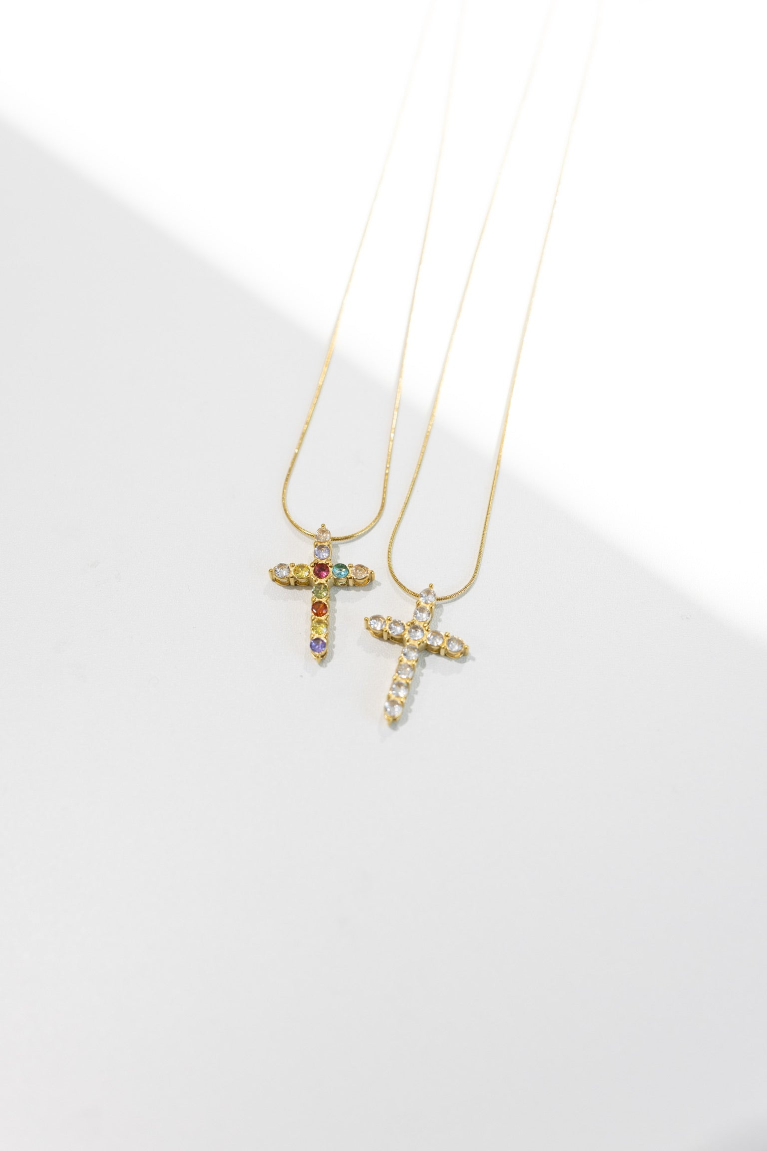 Emalee Crystal Cross Necklace || Choose Color