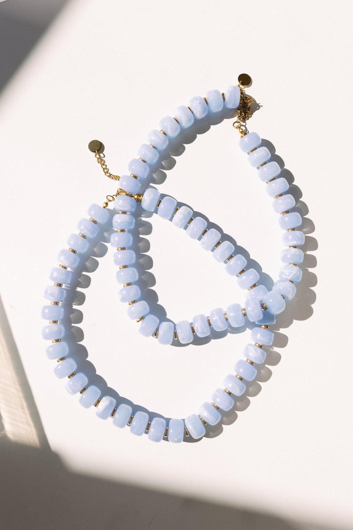 Crush Beaded Necklace - Light Blue