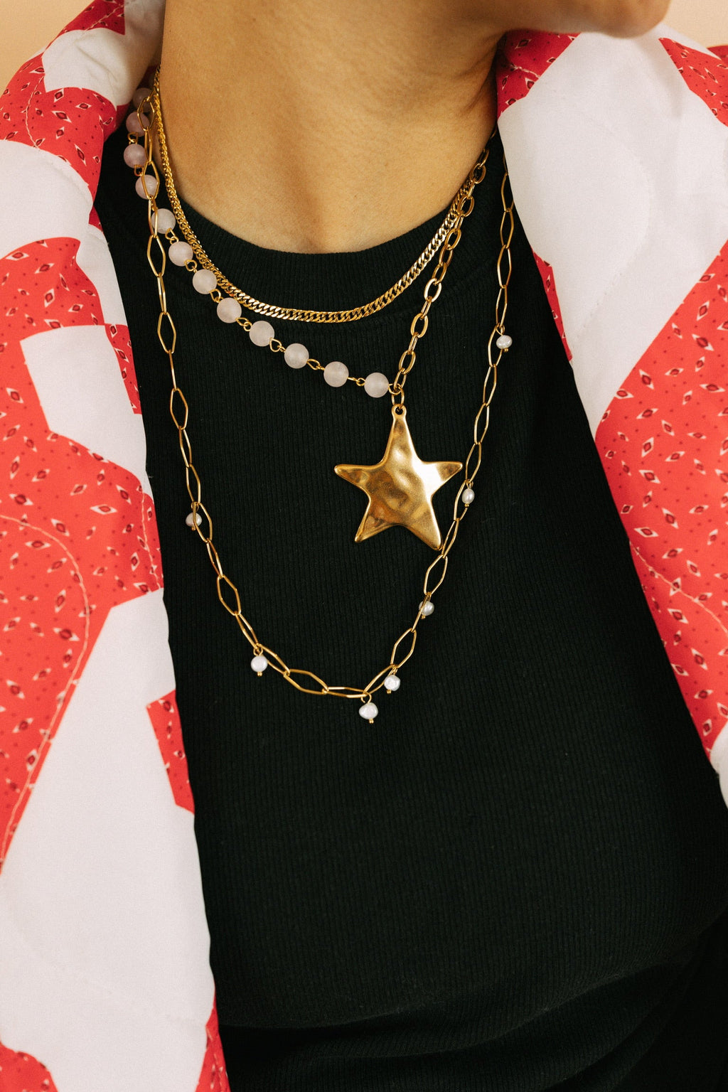 unique star necklace
beaded star necklace
beaded pendant necklace
handmade beaded necklace
big star necklace
gold star necklace
beaded necklace with gold star
tarnish free necklace
waterproof necklace
affordable waterproof jewelry
cheap waterproof jewelry
affordable tarnish free jewelry