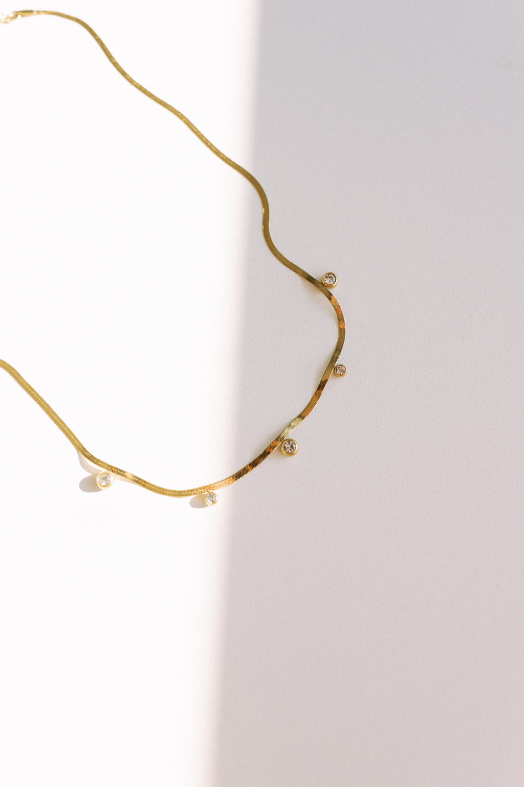 Cassi Herringbone Crystal Necklace