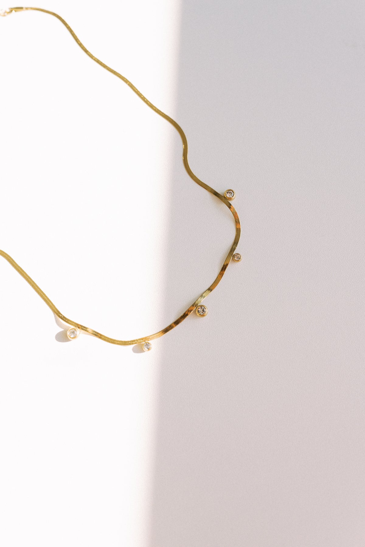 Cassi Herringbone Crystal Necklace
