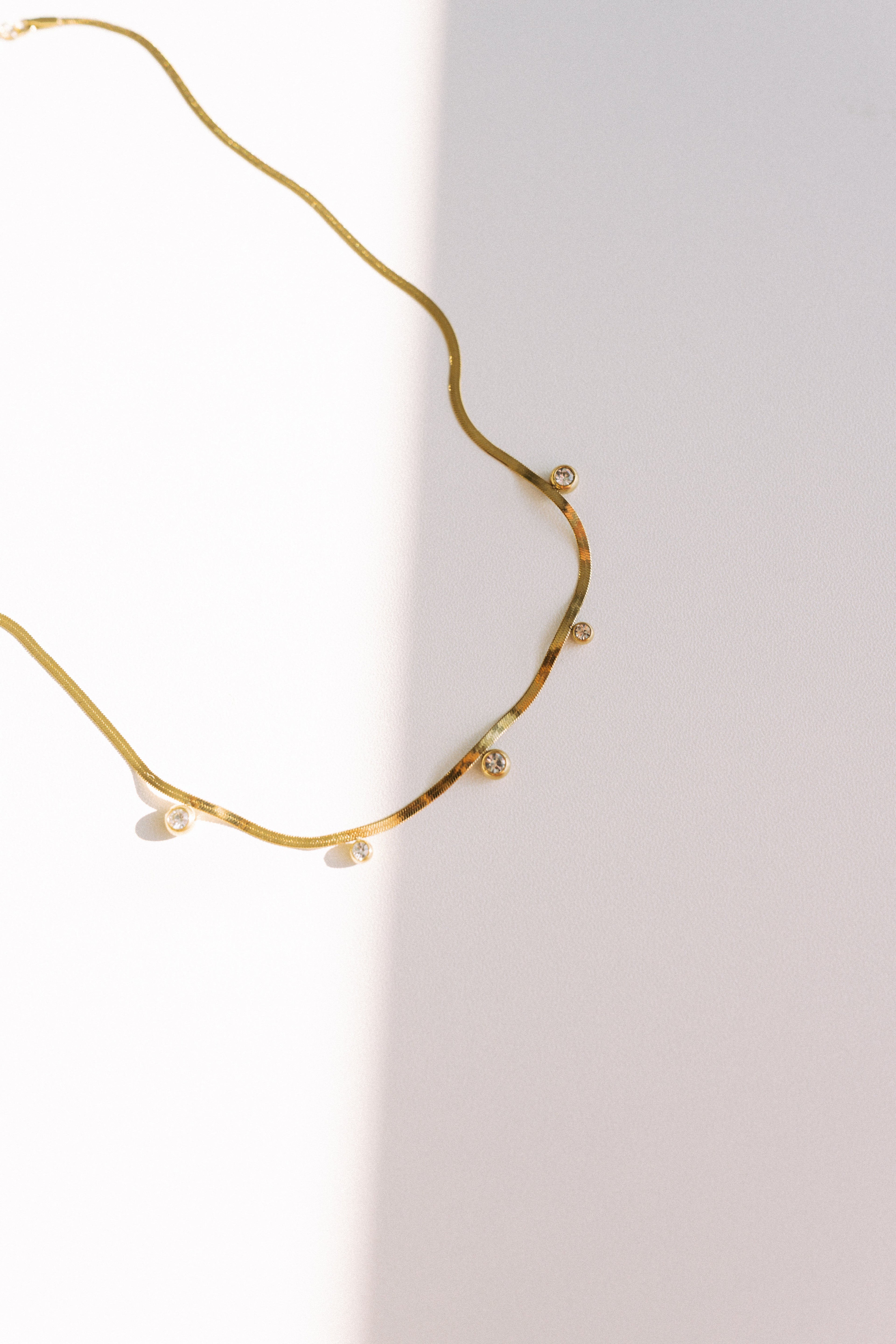 Cassi Herringbone Crystal Necklace