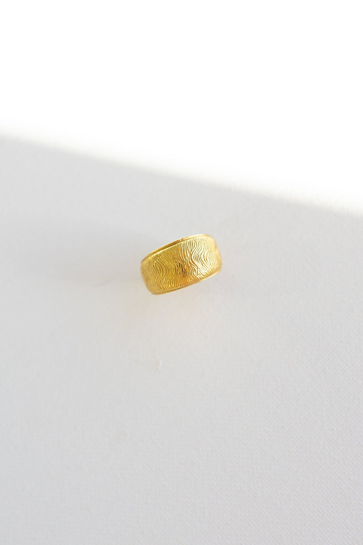Roberta Gold Textured Thick Band Ring