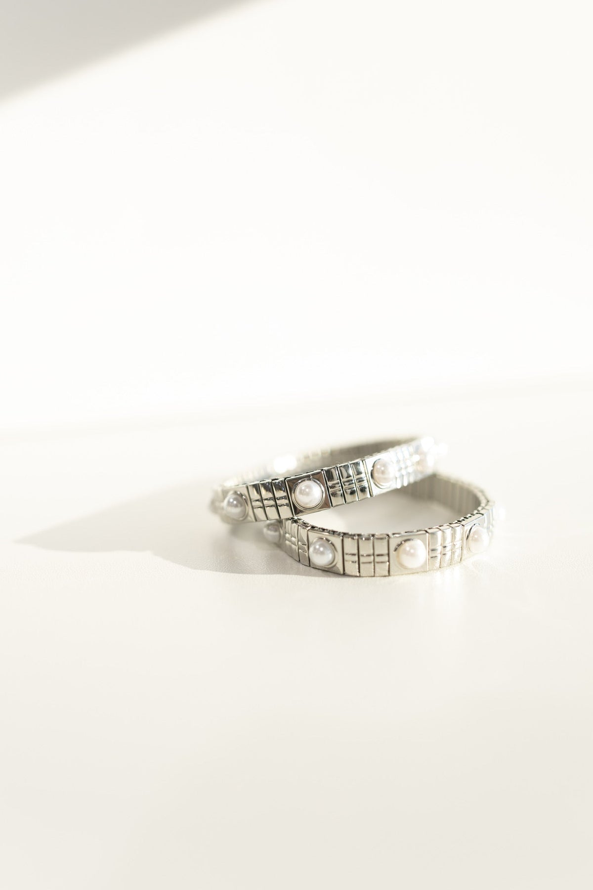 The Luxe Link Bracelet - Silver & Pearls