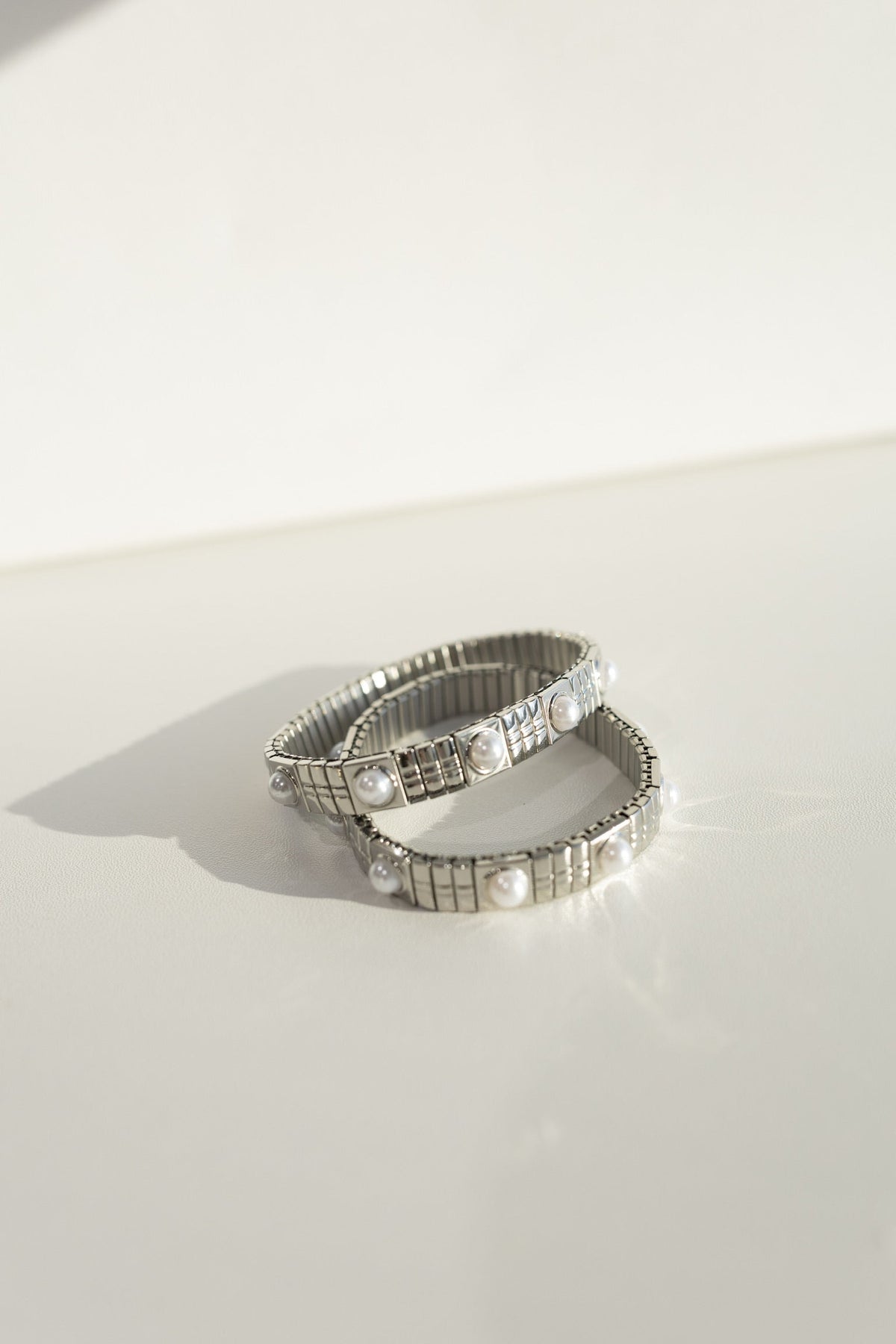 The Luxe Link Bracelet - Silver & Pearls
