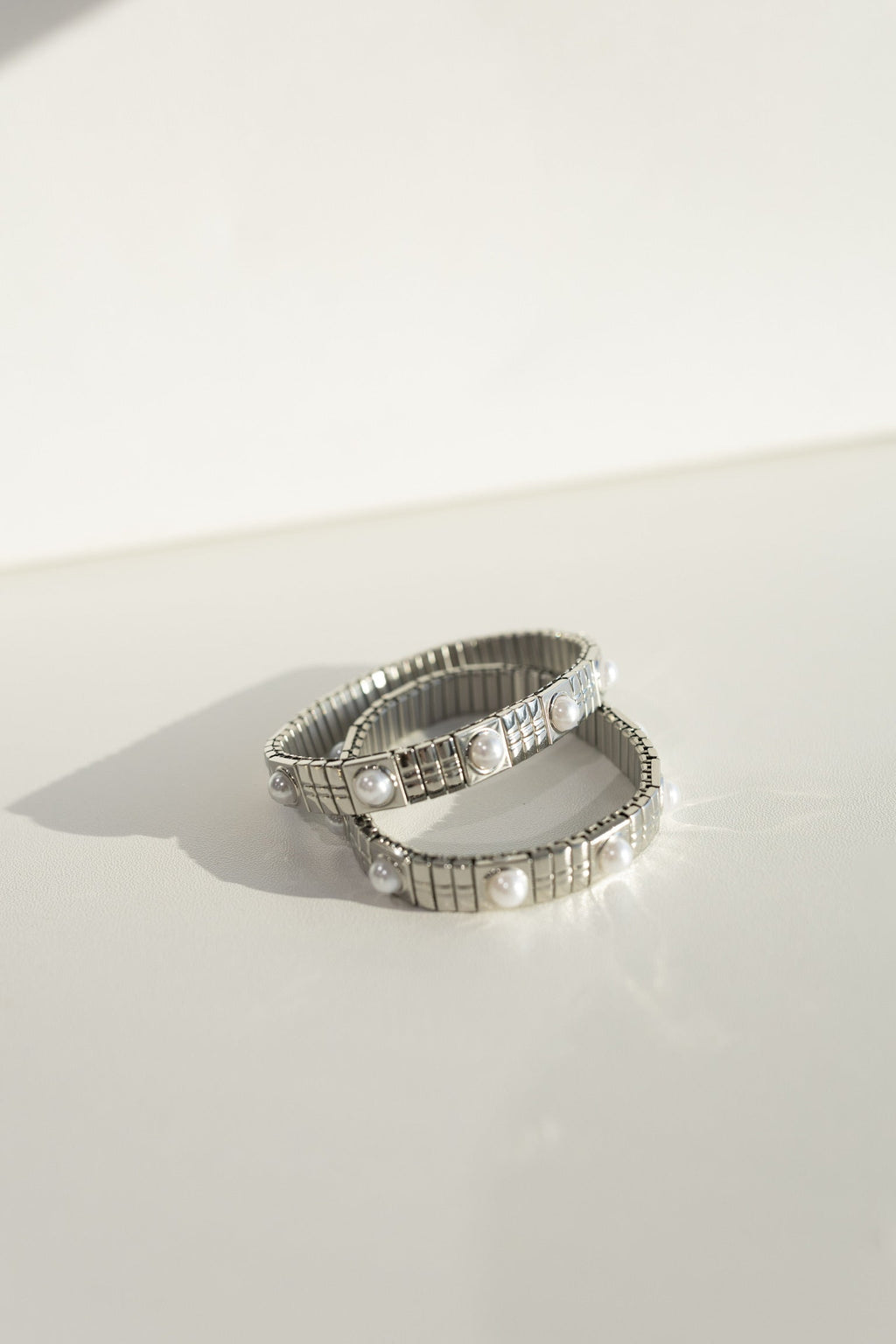 The Luxe Link Bracelet - Silver & Pearls