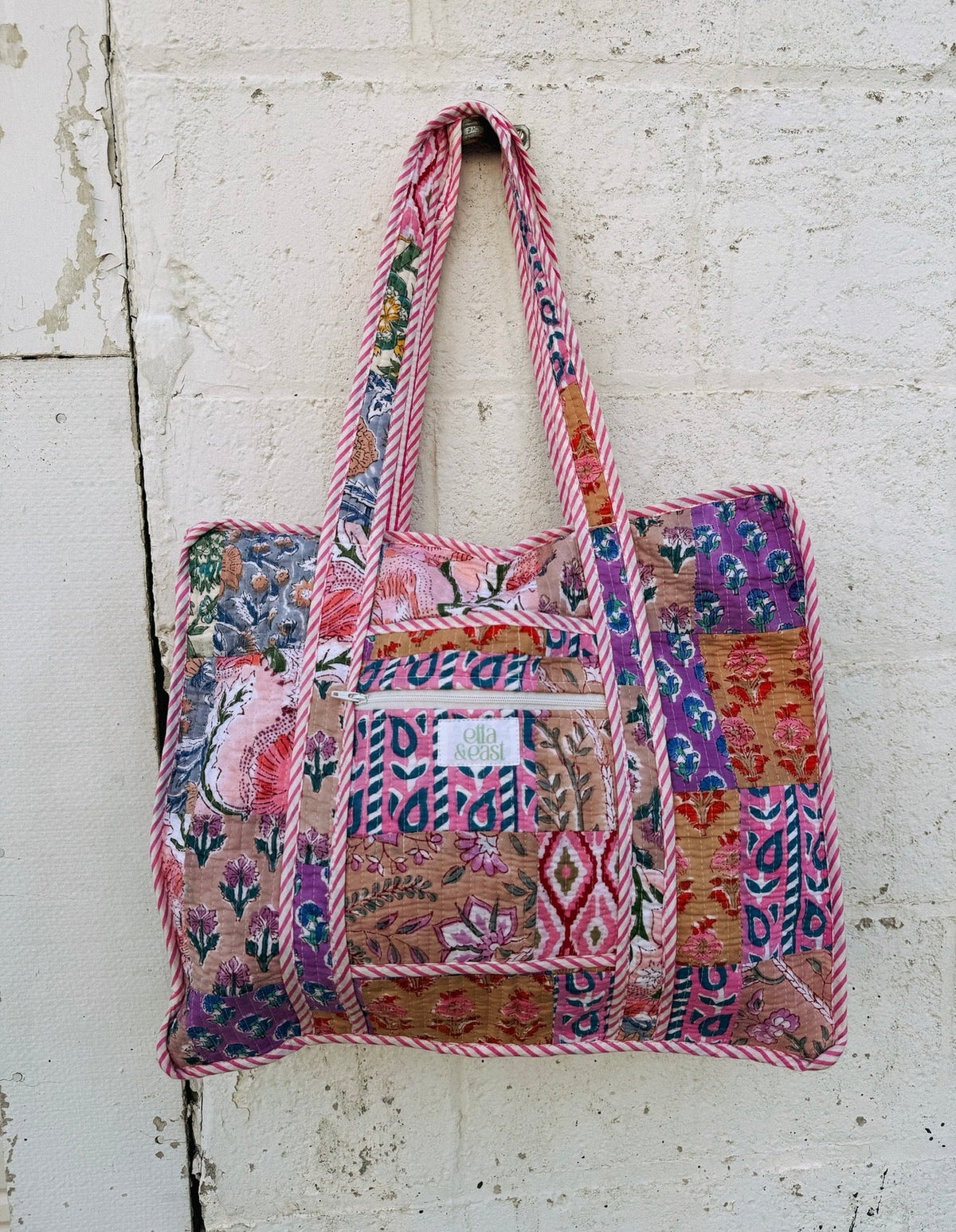 Quilted Tote Bag - Peachy 3