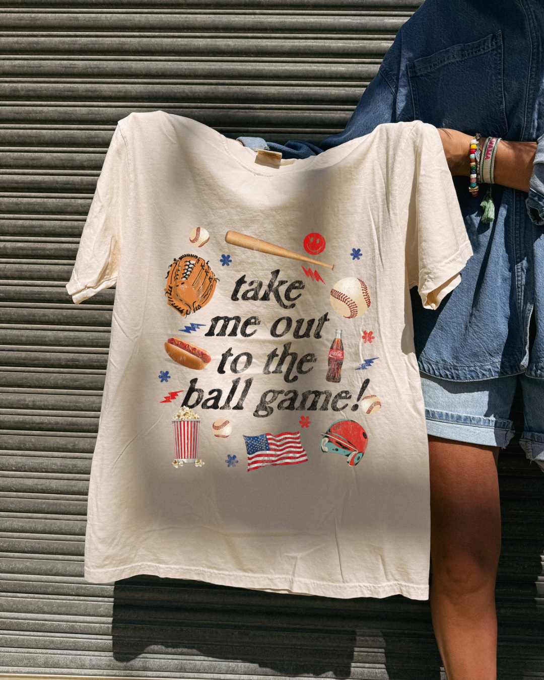 Out to the Ball Game Graphic Tee - Ivory