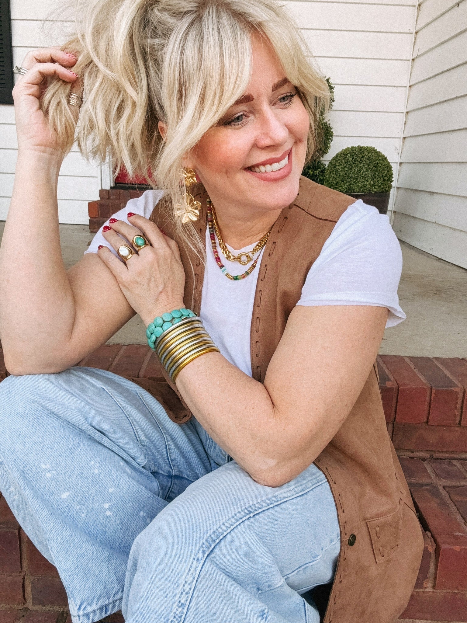 Joan Multi Color Beaded Stone Necklace || Choose Color