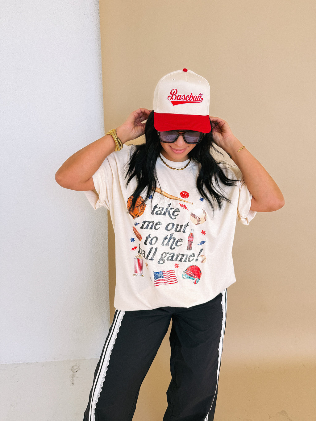 Out to the Ball Game Graphic Tee - Ivory