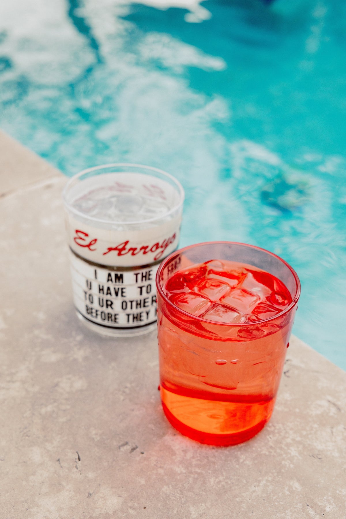 Set of 4 Coral Acrylic Cups