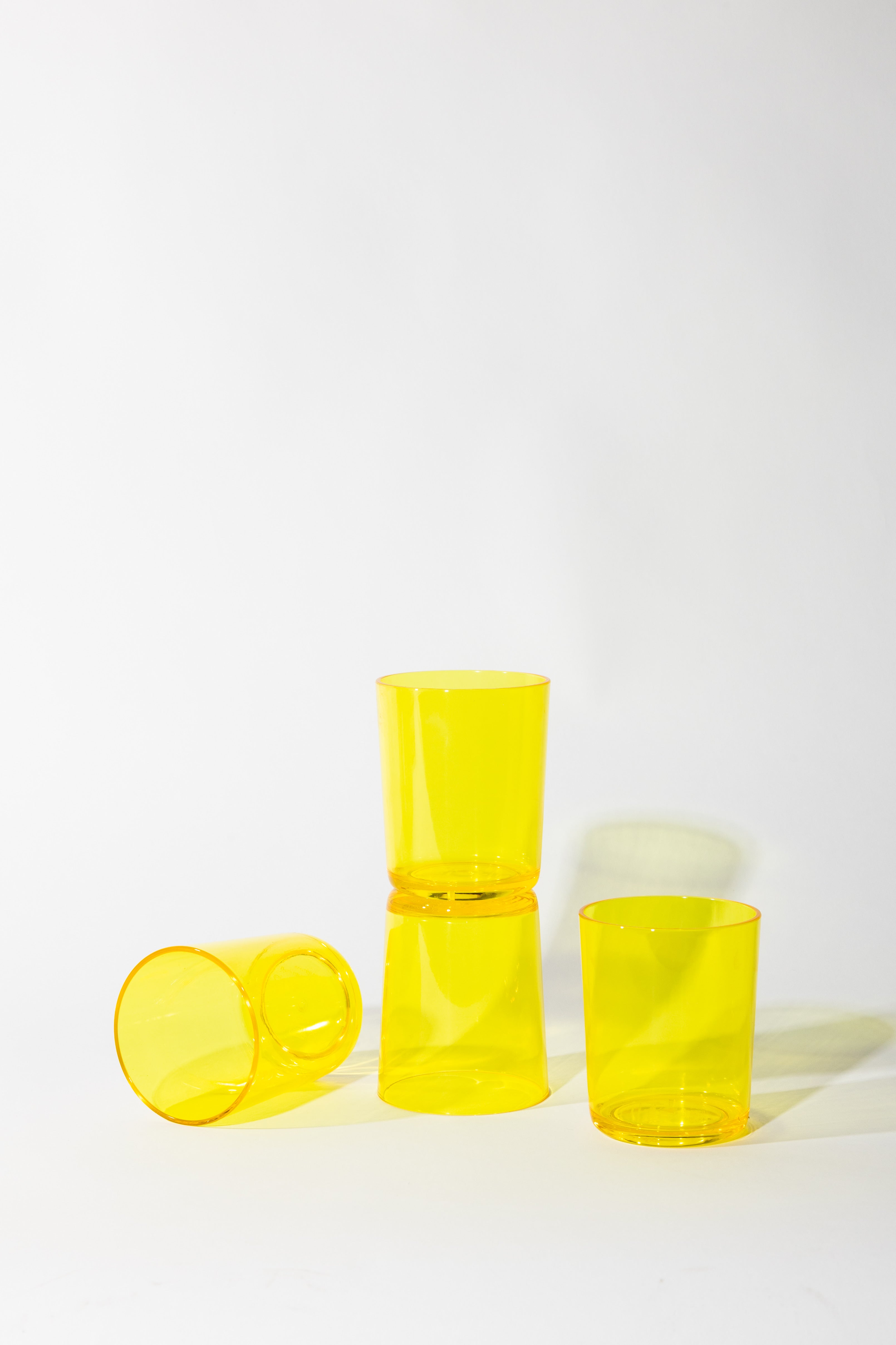 Set of 4 Yellow Acrylic Cups