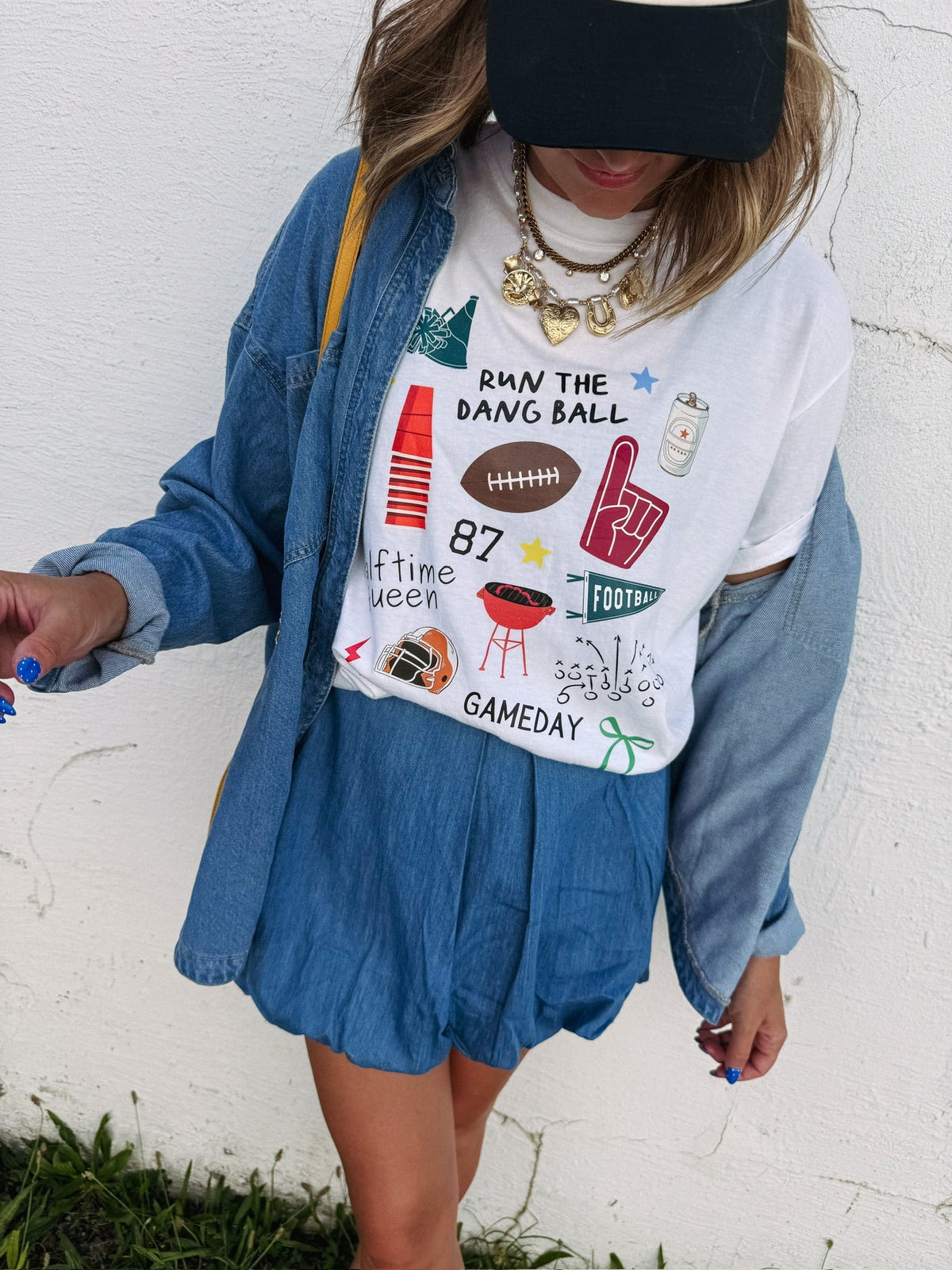 Halftime Queen Graphic Tee - White