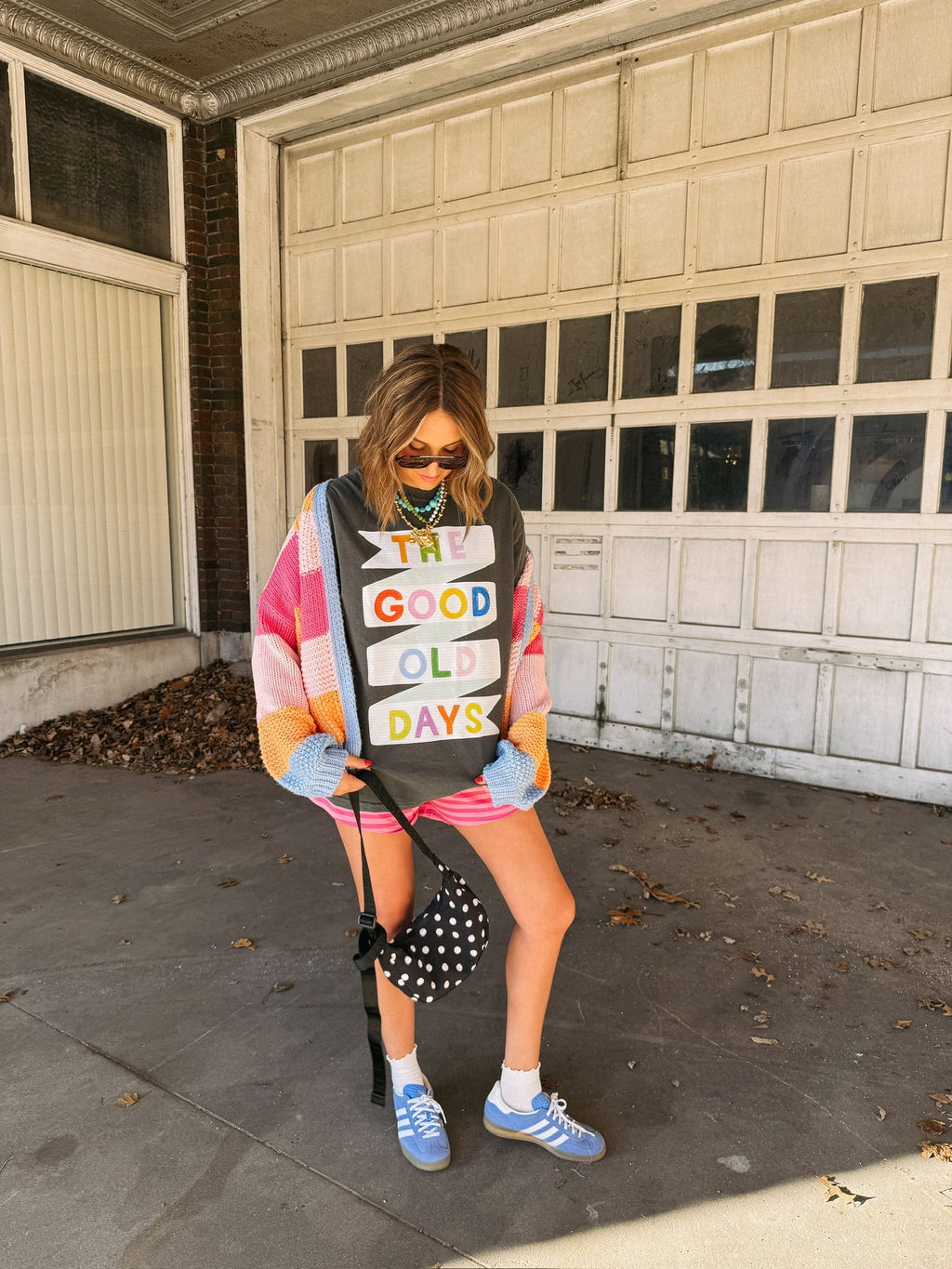 Good Old Days Banner Graphic Tee - Charcoal