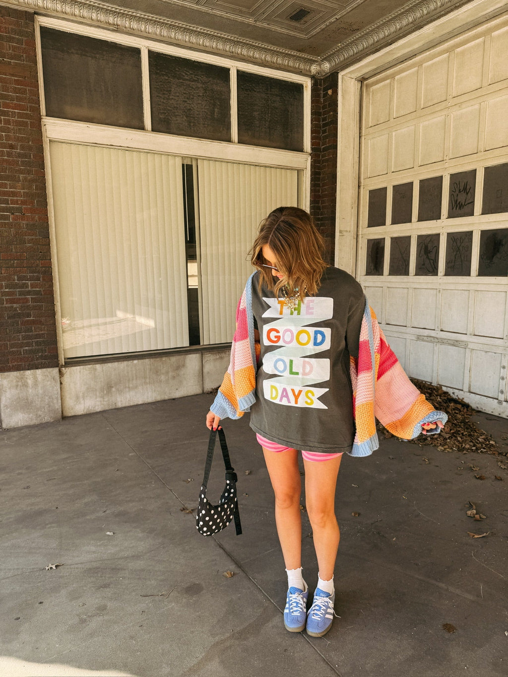 Good Old Days Banner Graphic Tee - Charcoal