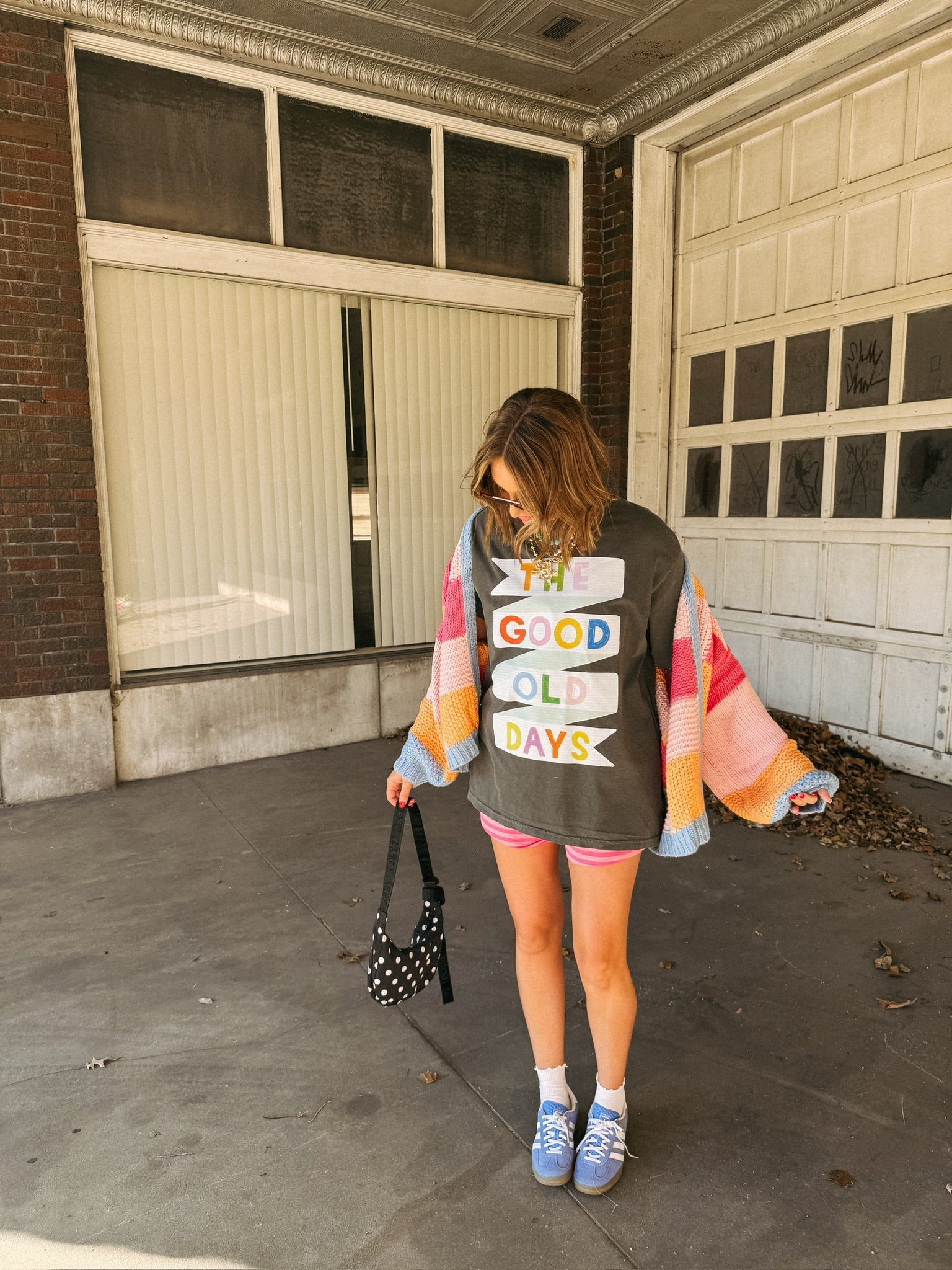 Good Old Days Banner Graphic Tee - Charcoal