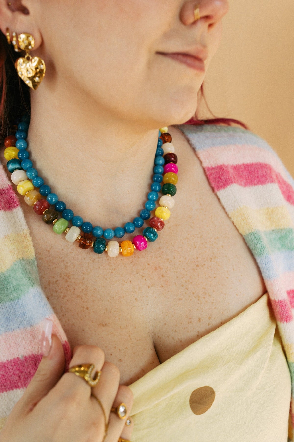 Boba Beaded Necklace - Blue 2