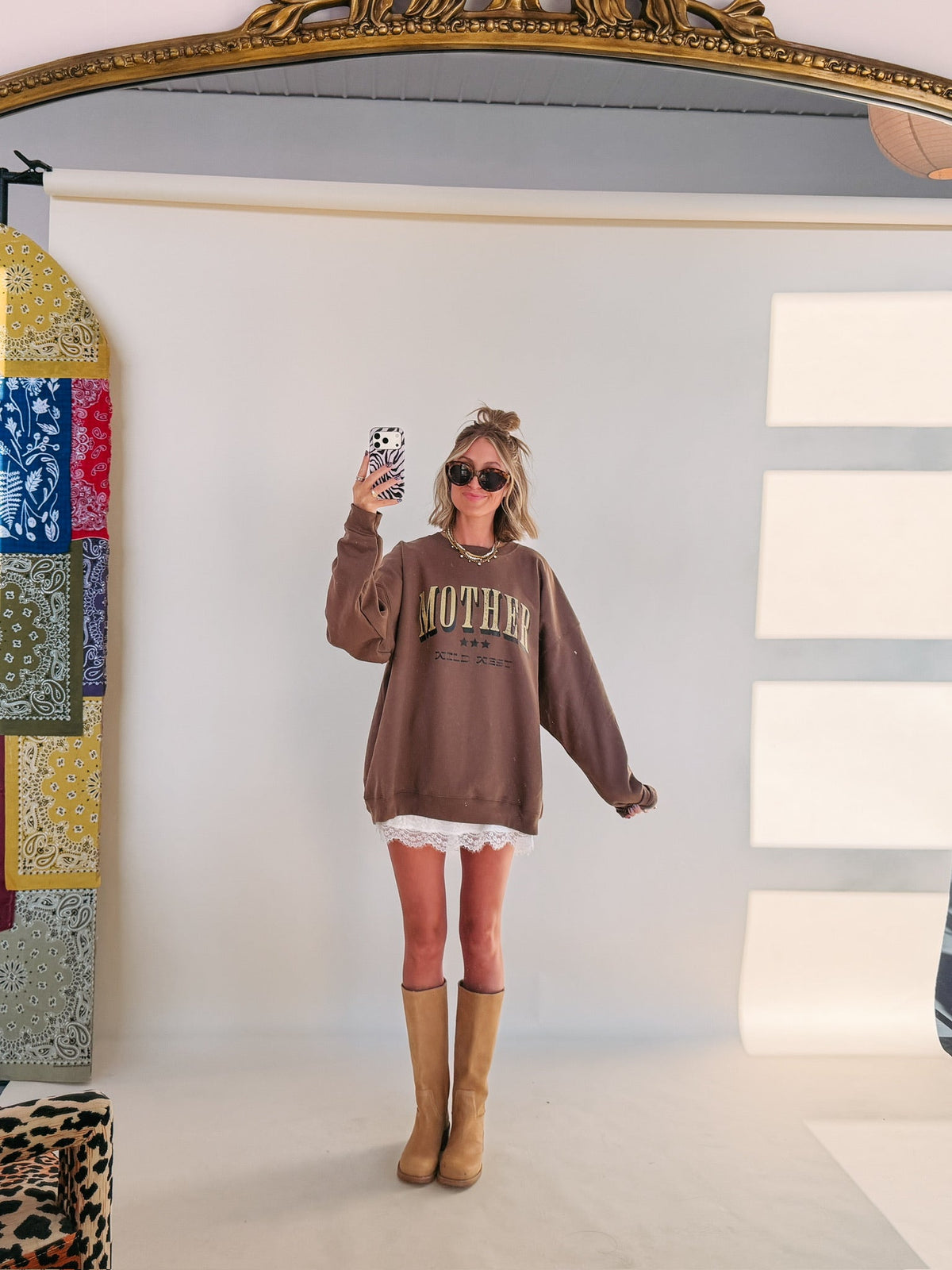 Mother Like The Wild West Sweatshirt - Brown 5