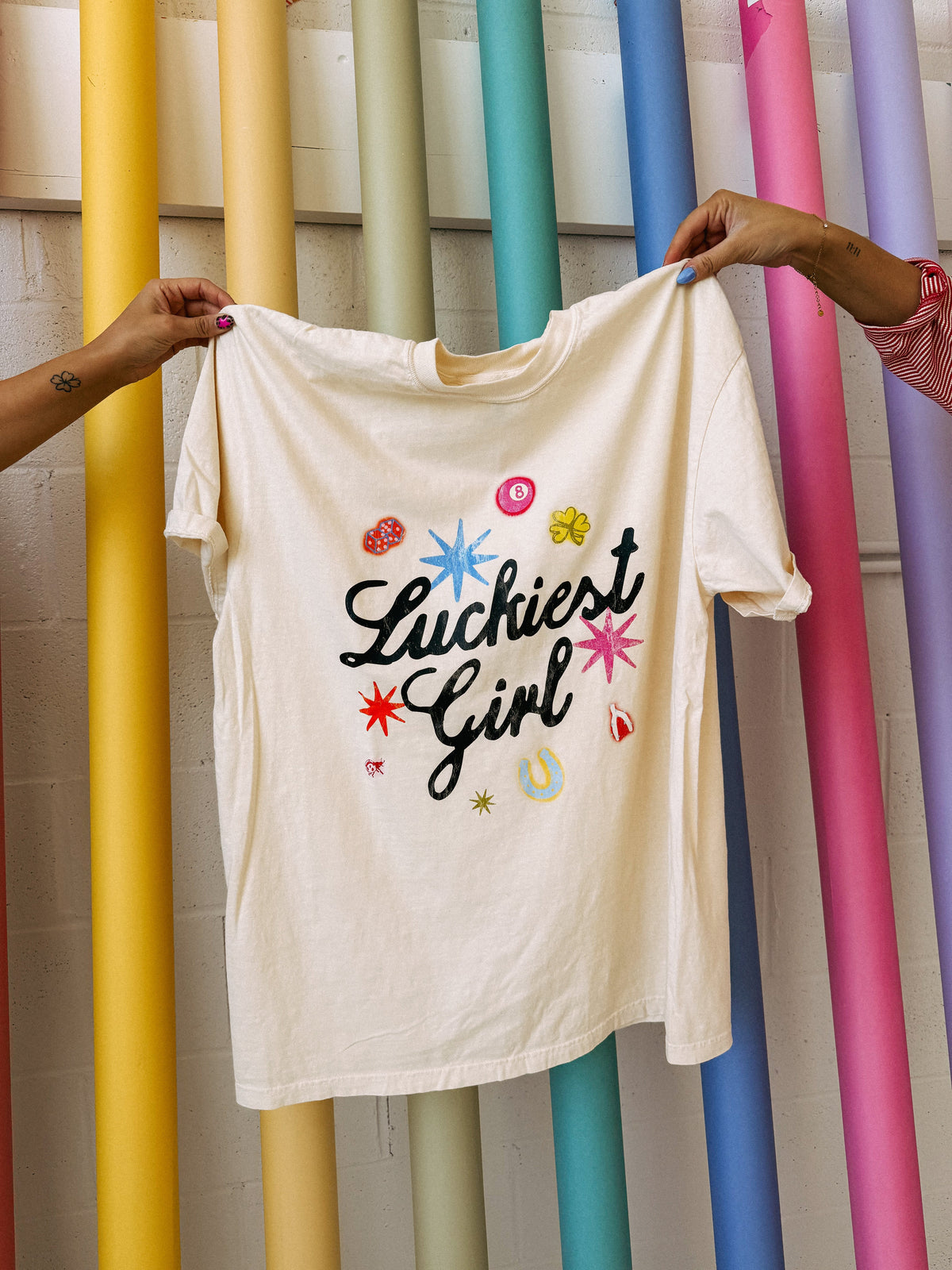 Luckiest Girl Graphic Tee - Ivory
