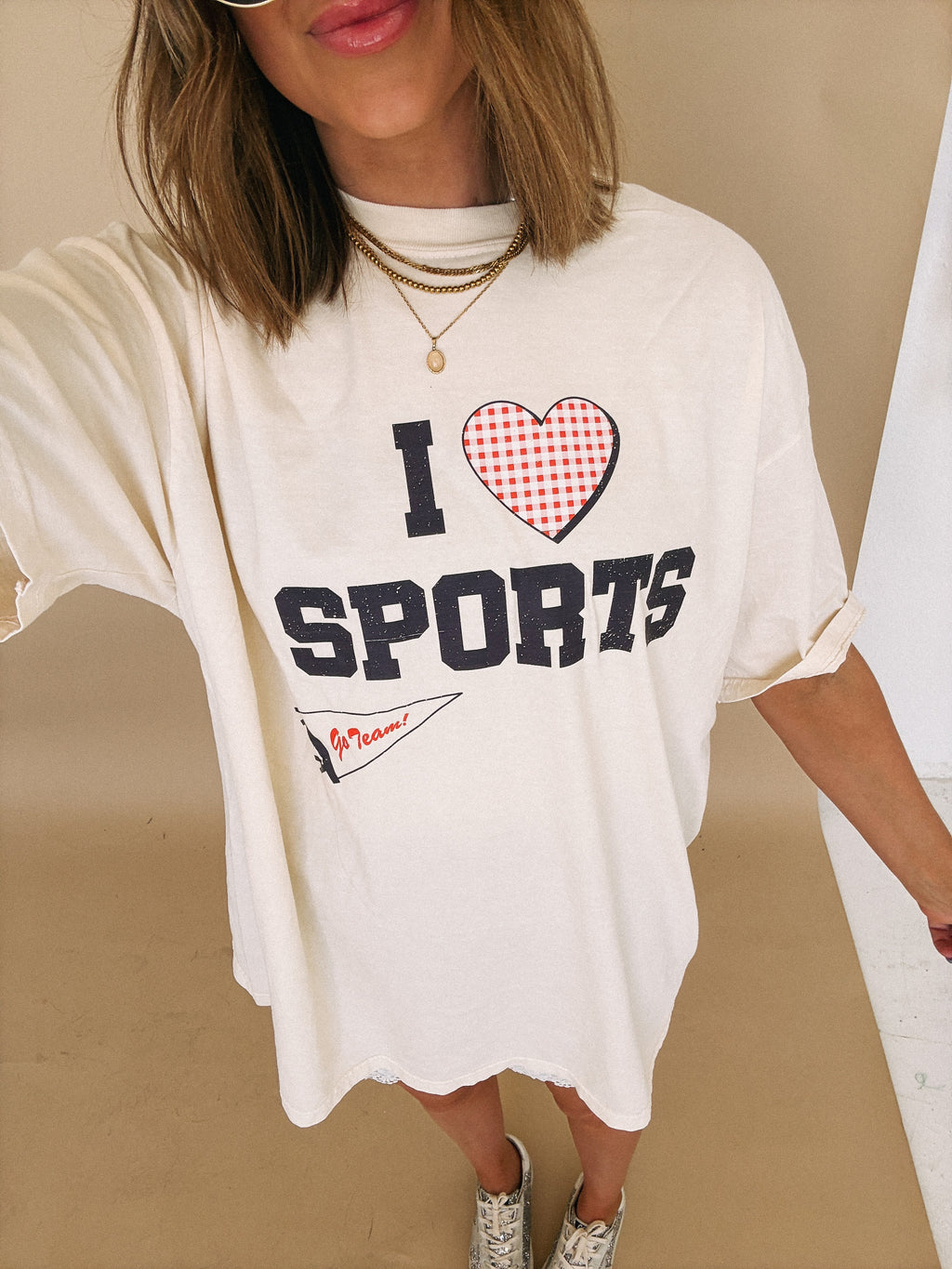 I Love Sports Graphic Tee - Ivory