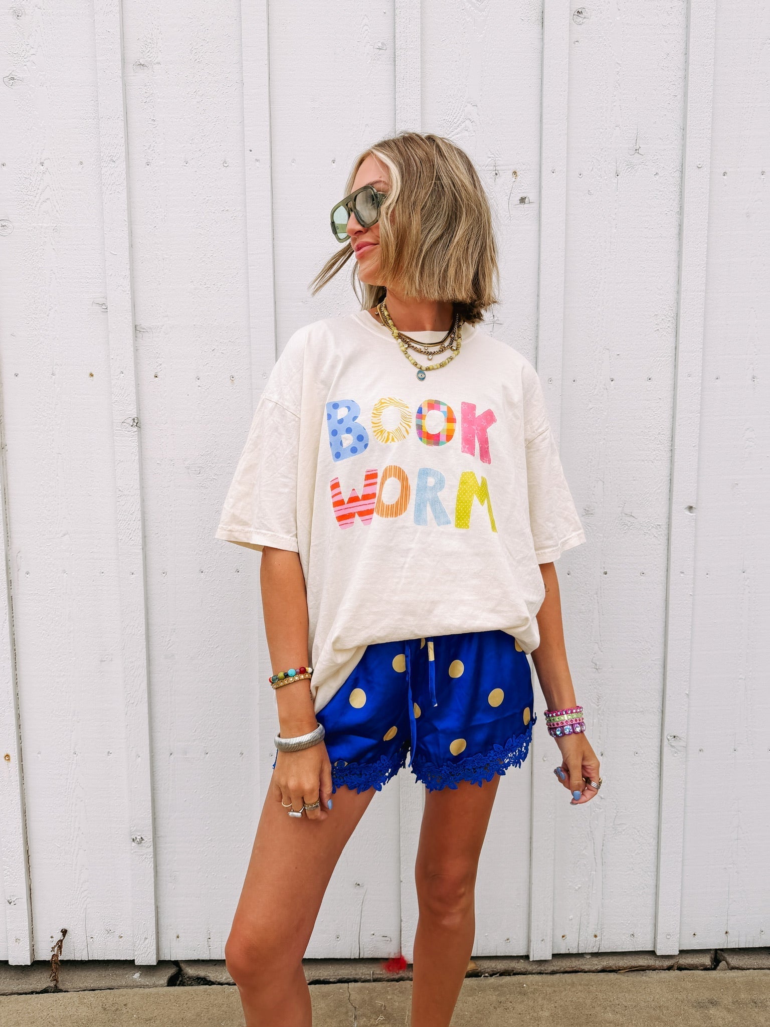 Book Worm Graphic Tee - Ivory