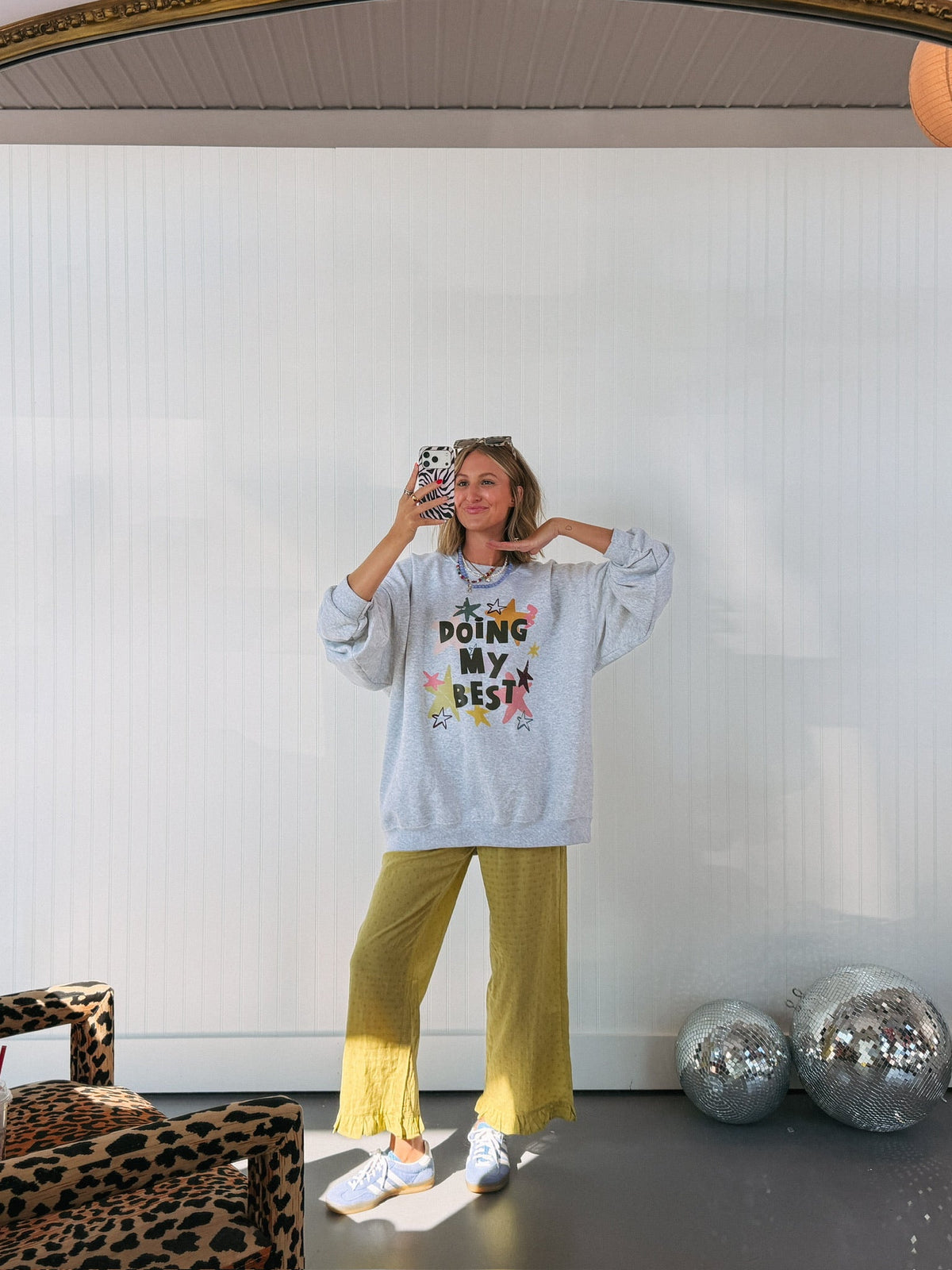 Doing My Best Star Sweatshirt - Ash 3