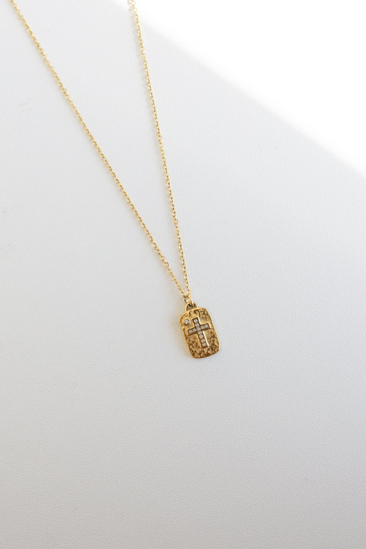 Petite Crystal Cross Pendant Necklace