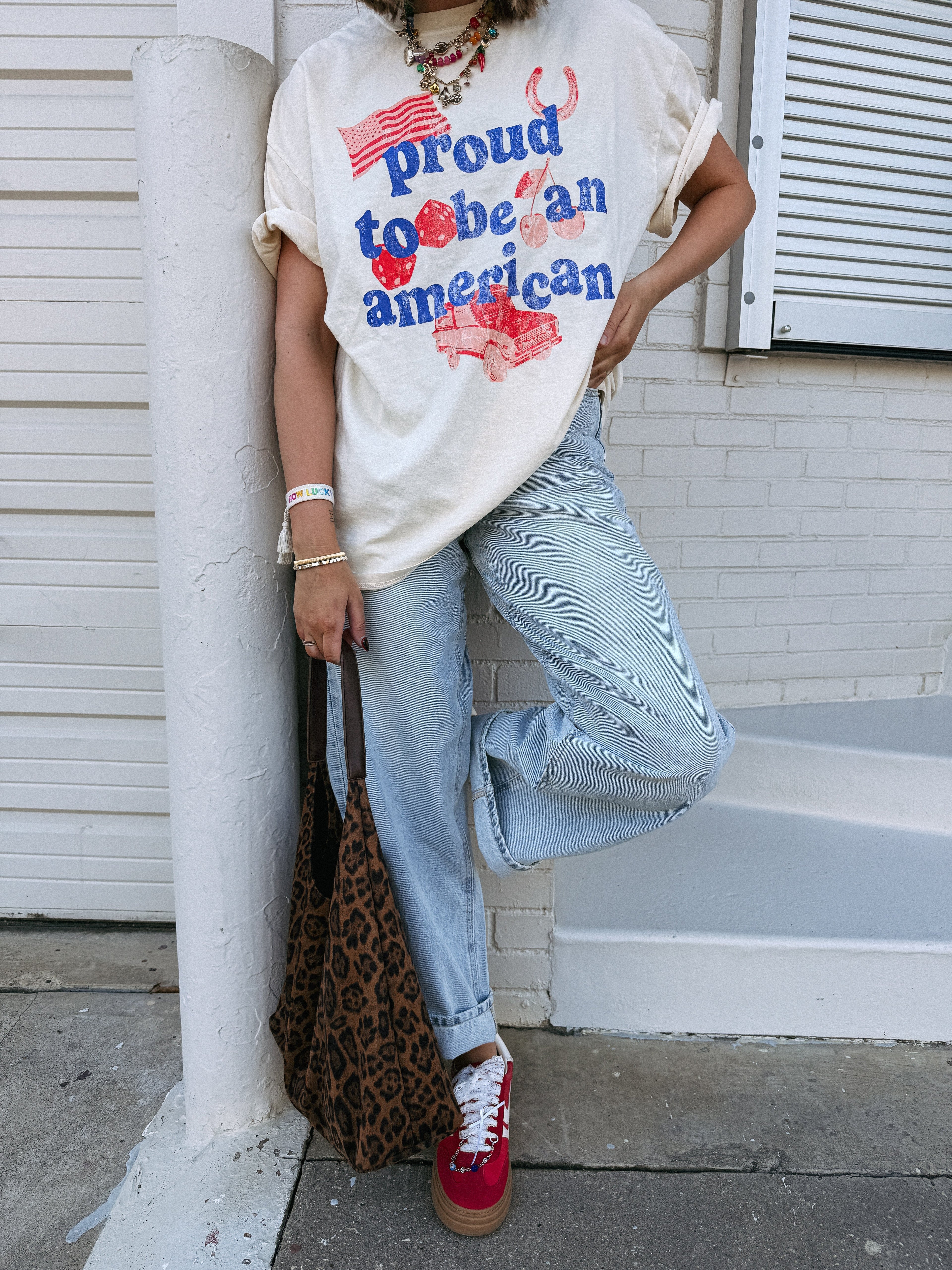 Proud to Be an American Graphic Tee - Ivory