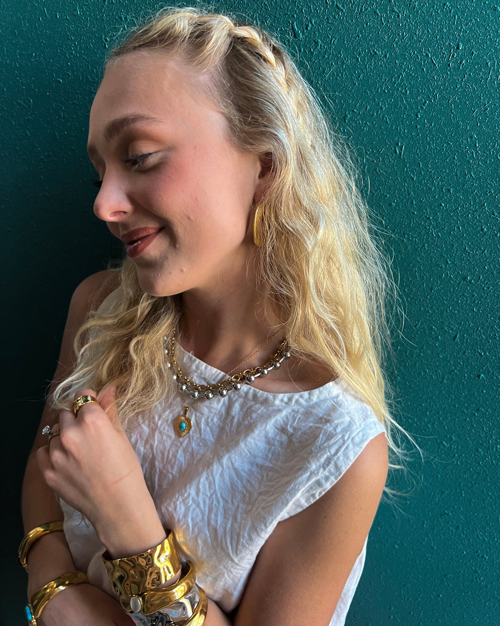 Doris Turquoise Heart Necklace || Choose Color
