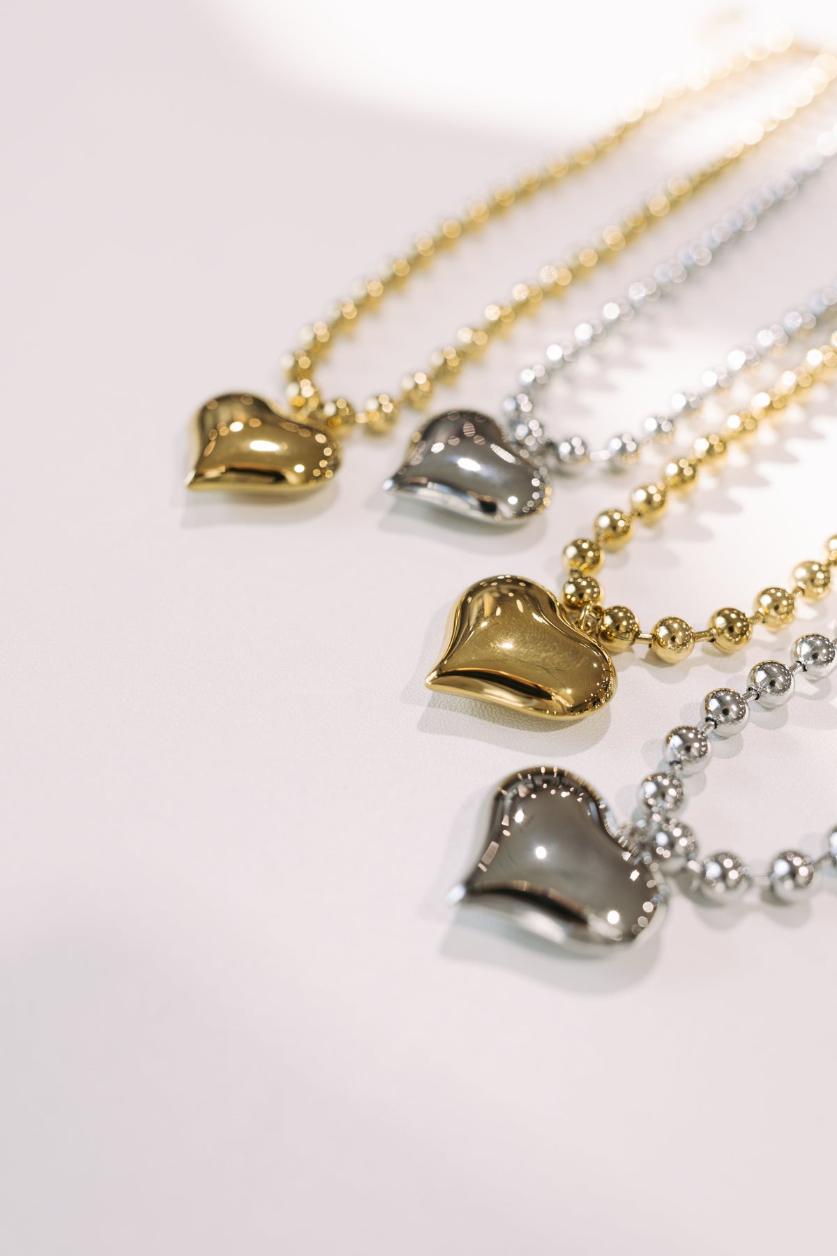 Heart Throb Beaded Necklace | Gold or Silver